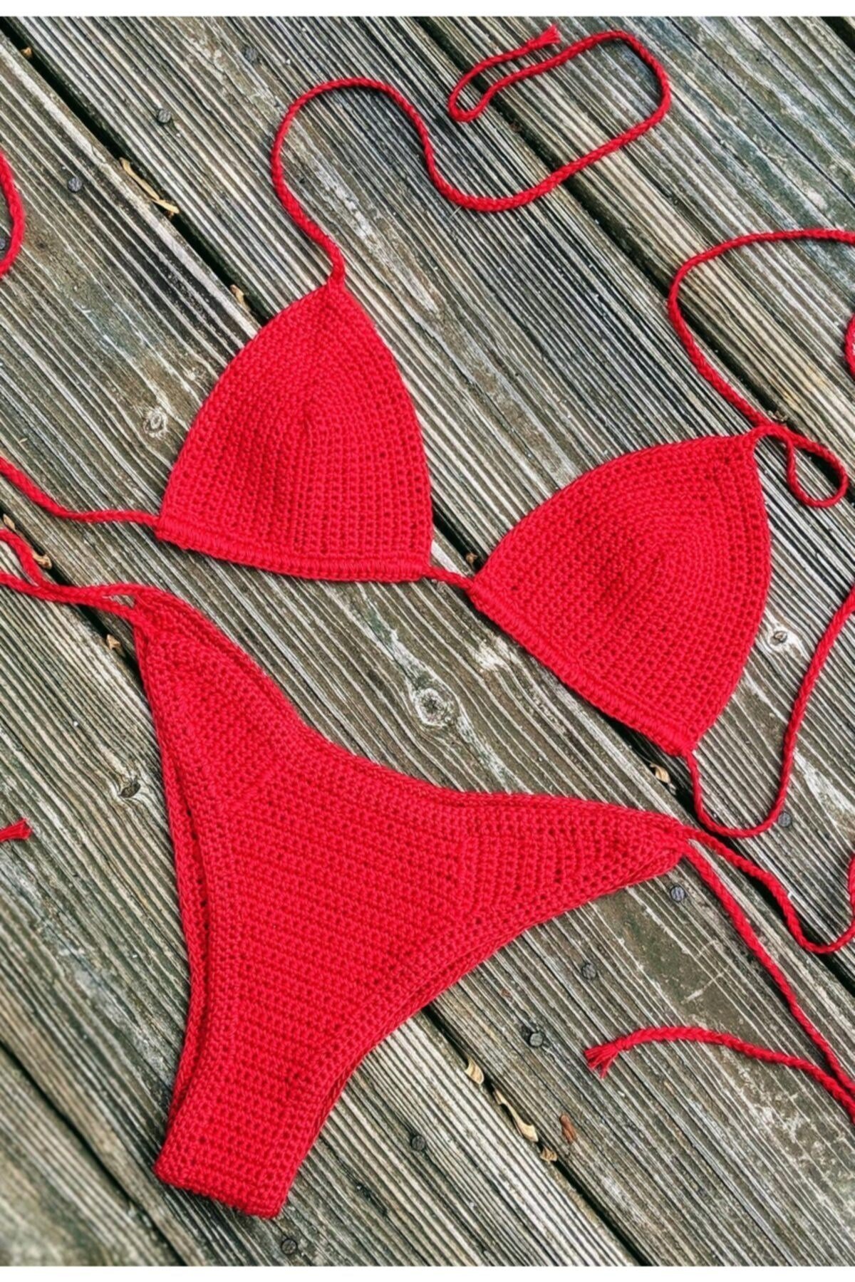 Kadın Tığ Işi Örgü Bikini Takım