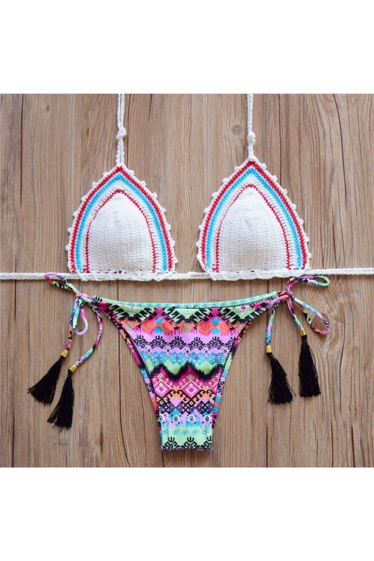 Tığ Örgü Bikini Üstü