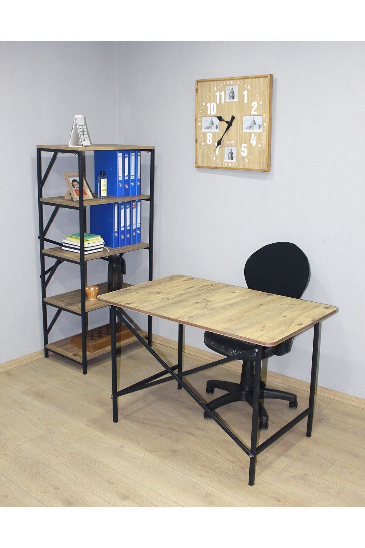 Çok Amaçlı Kitaplık, Çalışma Masası Ve Ofis Koltuğu, Ekonomik 3'lü Set