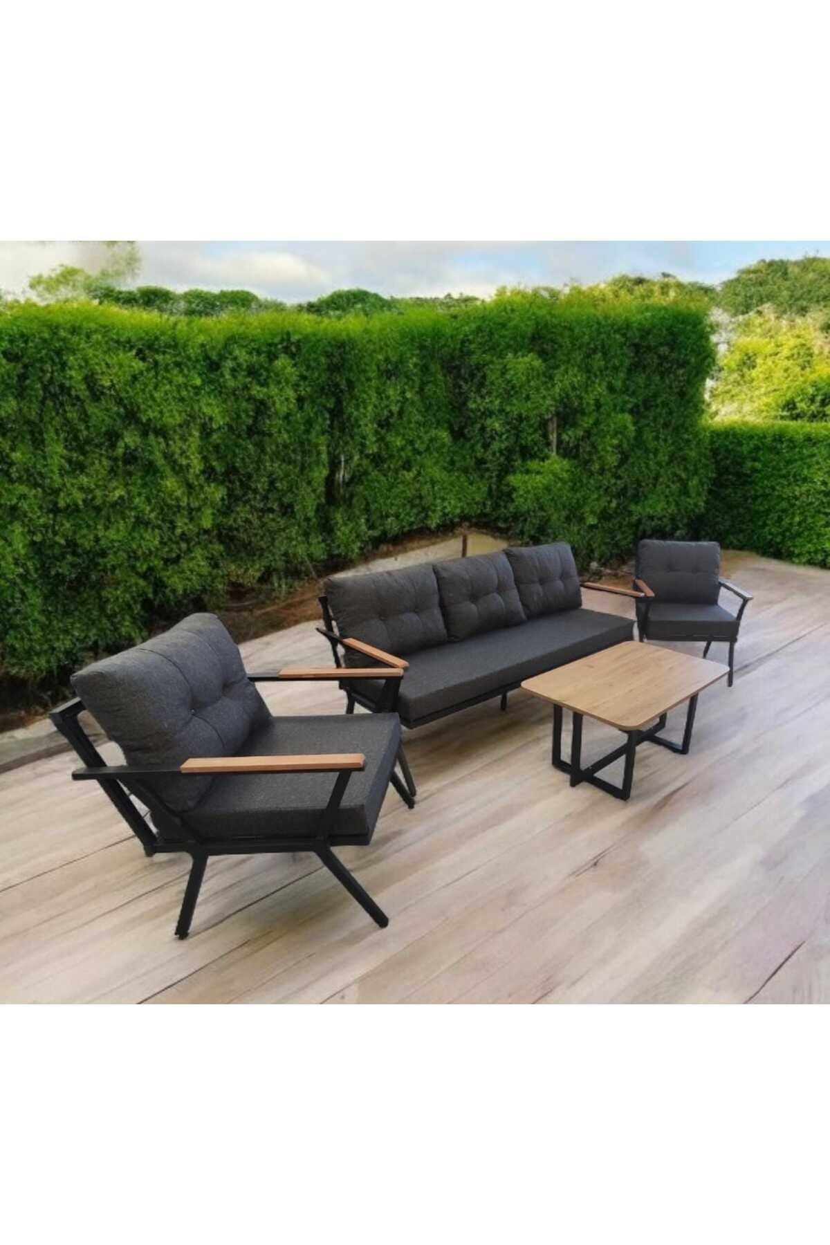 Pi Locca Bahçe Ve Balkon Mobilyası Antrasit 3 1 1 Sehpalı
