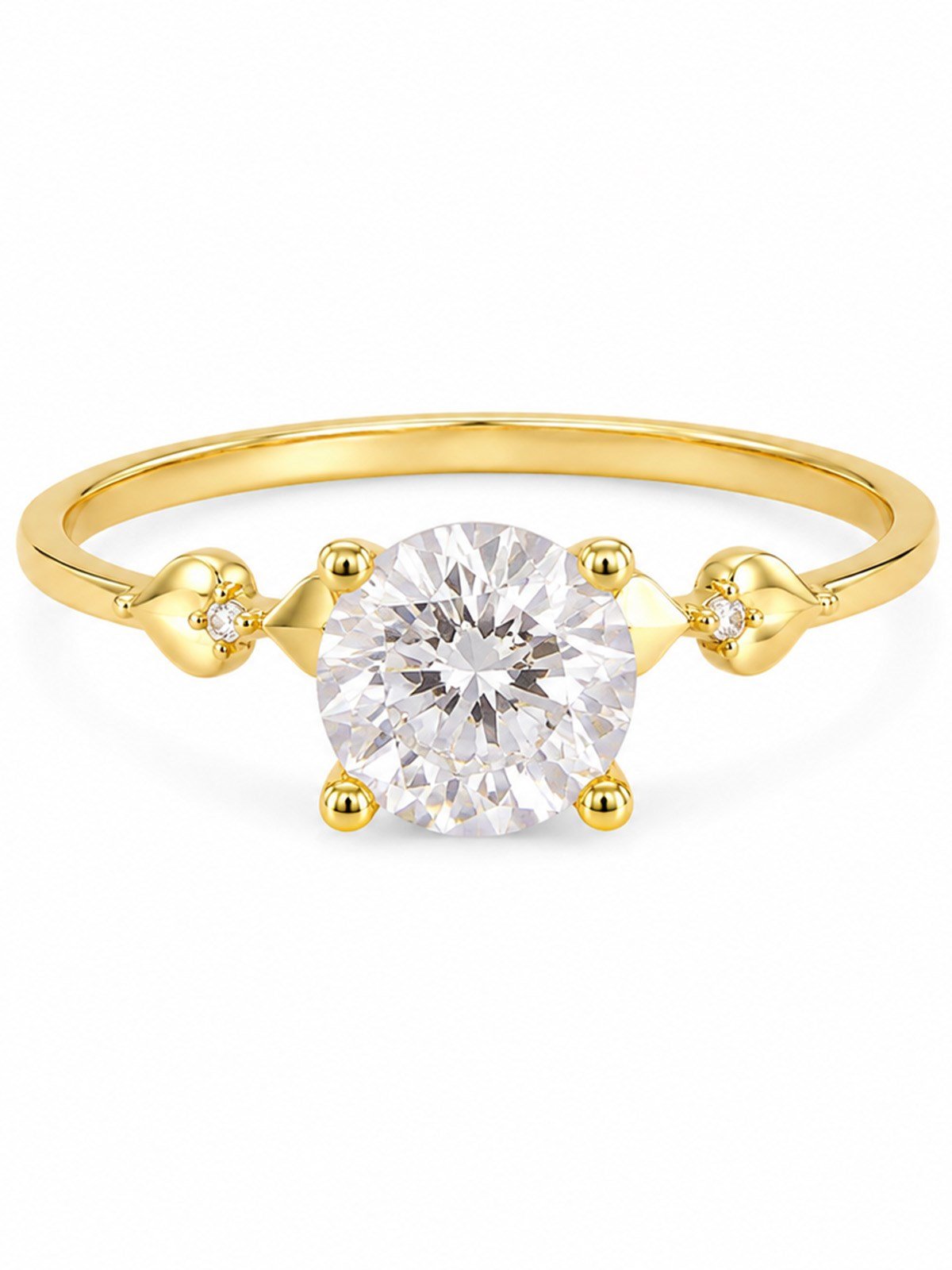 14 Ayar Altın Kalpten Aşk Tektaş Yüzük