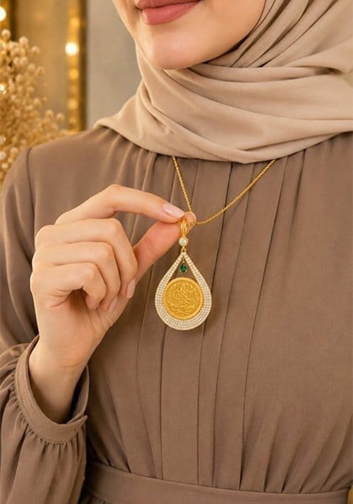 14 Ayar Hanedan Mührü Altın Kolye