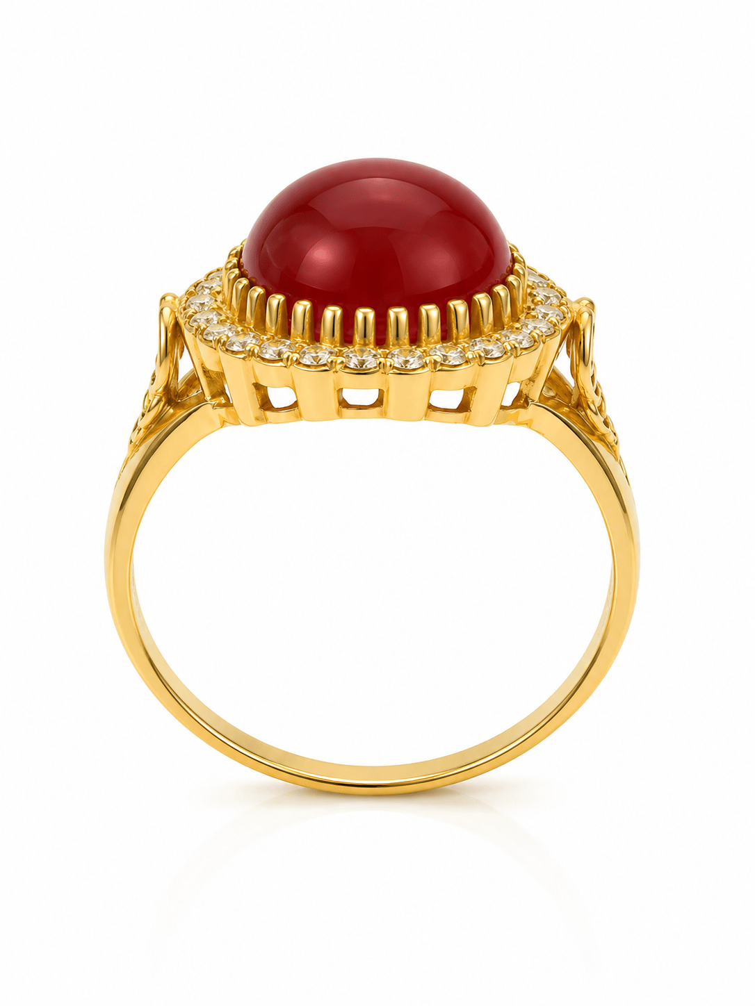 Yazıcılar 14 Ayar Altın Ruby Queen Zarif Yüzük  3,49 GR (898)