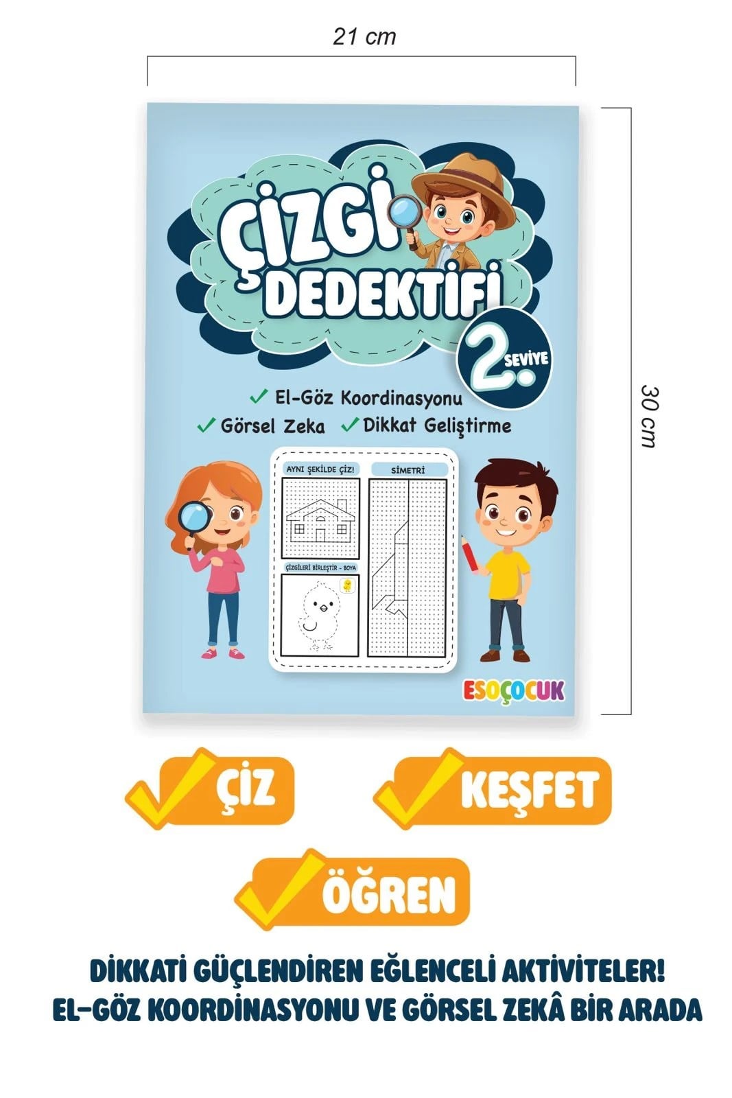 Çizgi Dedektifi Seti 2 Kitap | Çizgi Çalışmaları + Kodlama + Simetri | Dikkat Geliştirici • Görsel Algı  | 3–7 Yaş
