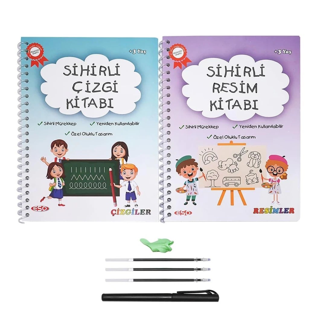 Eso Sihirli Çizgi  Ve Resim Kitabı - Eğitici Ve Eğlenceli Aktivite Kitabı - Oluklu- (3-7 Yaş )