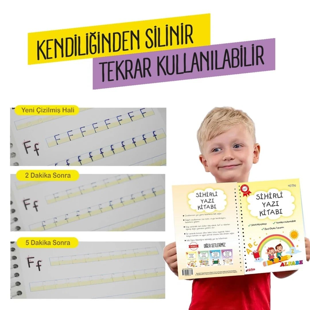 Eso Sihirli Yazı Ve Sayı Alıştırma Kitabı - Eğitici Ve Eğlenceli Aktivite Kitabı