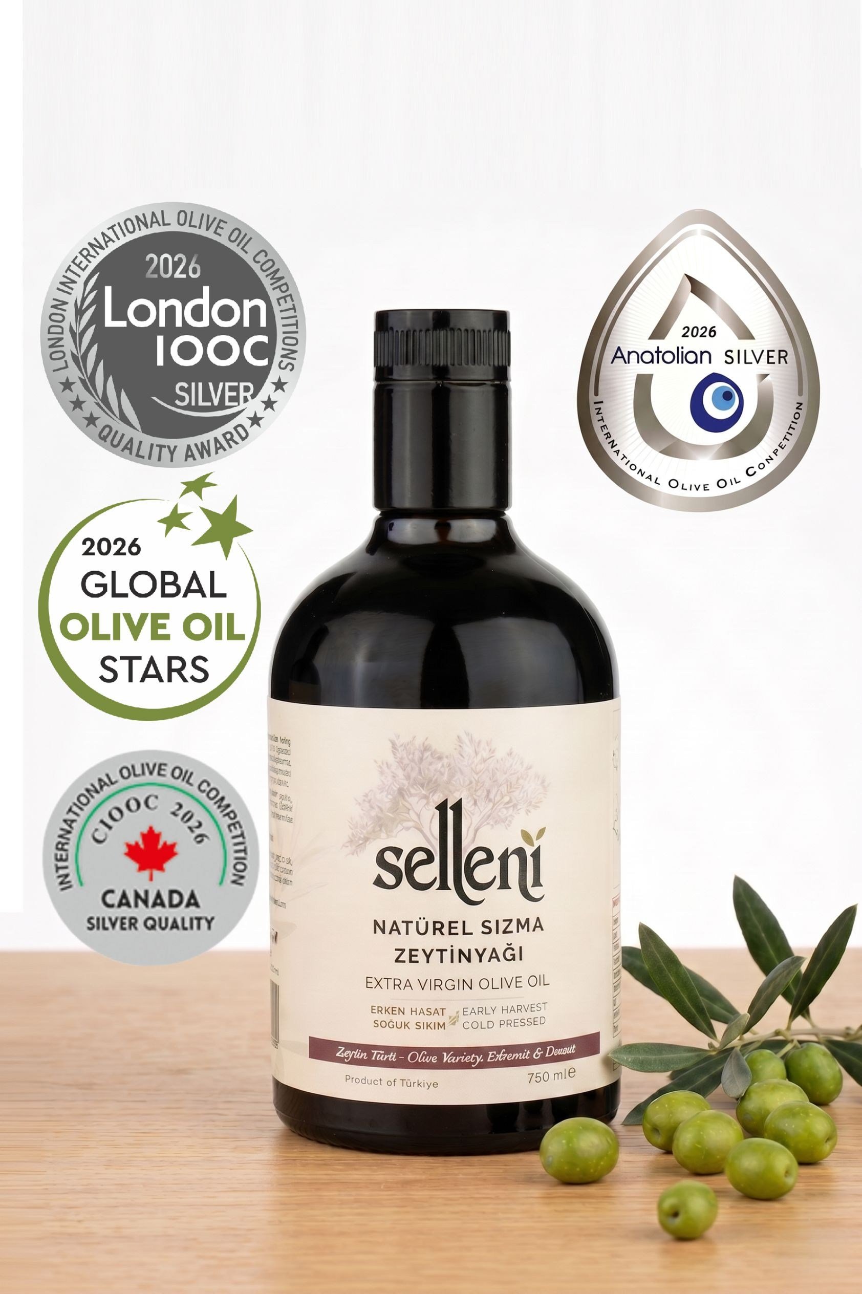 Selleni Erken Hasat Soğuk Sıkım Edremit & Domat Blend 750 ml