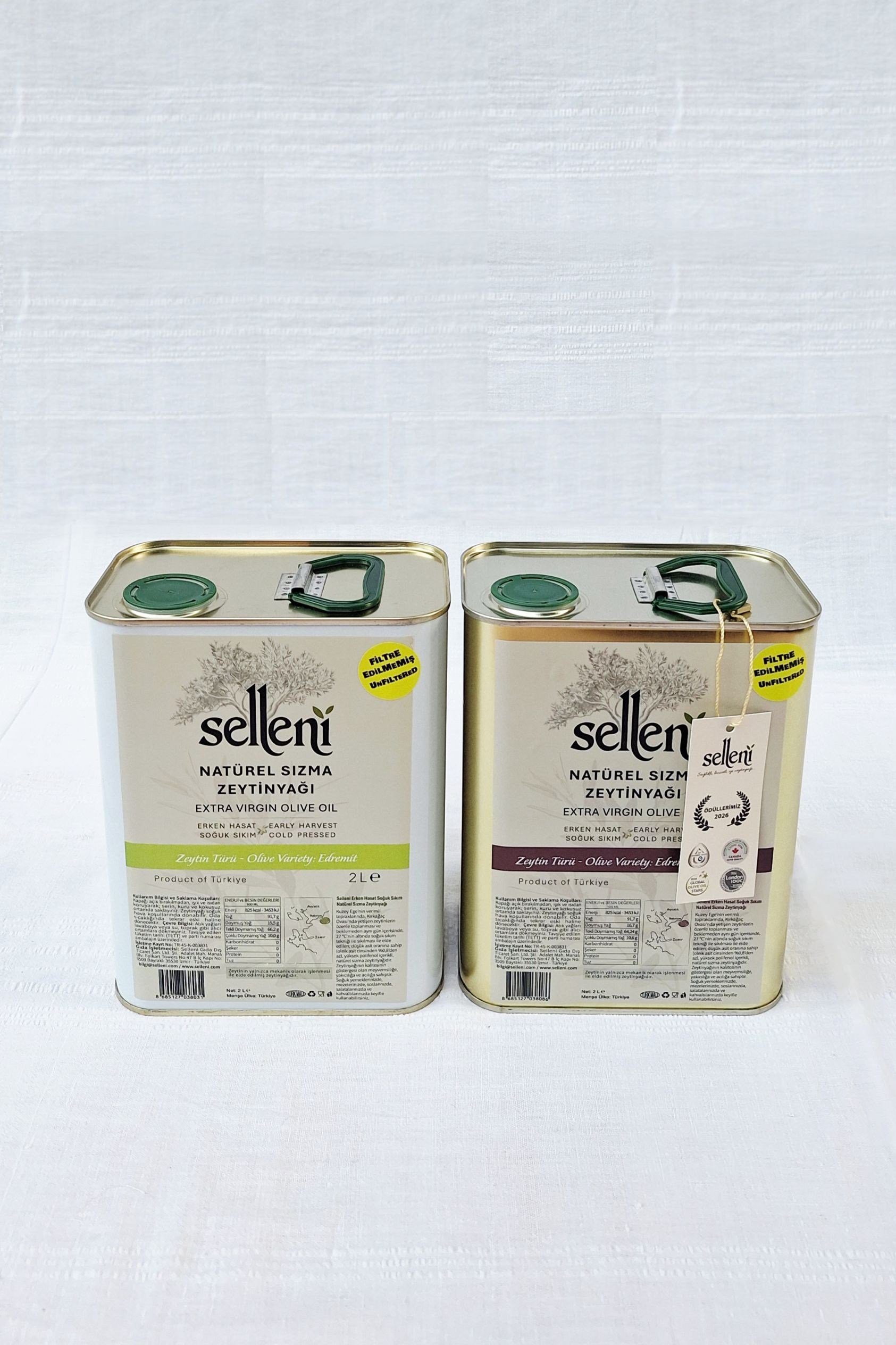 Selleni Soğuk Sıkım Zeytinyağı / İkili Set (2+2 L)