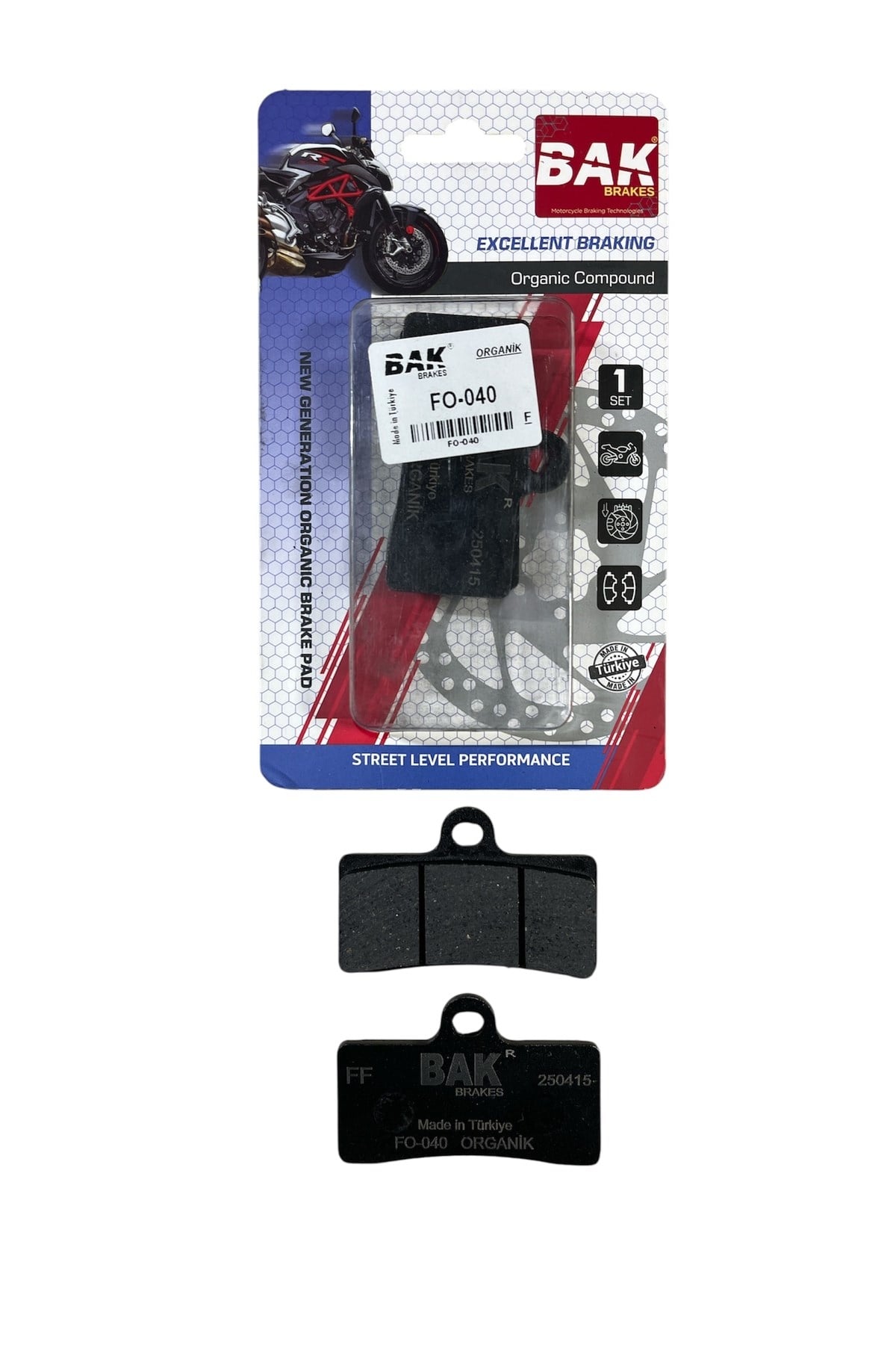 BAK ORGANİK ÖN BALATA TAKIMI CF MOTO SR 250 / NK 250 / CL-X 250