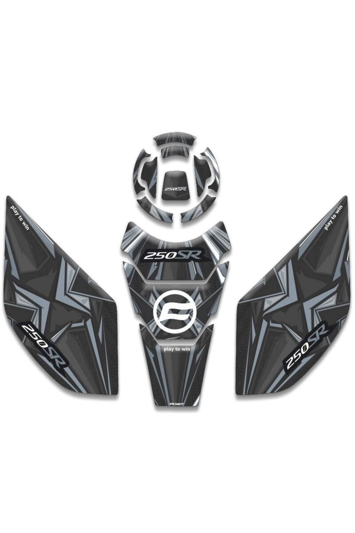 CF MOTO 250SR TANK PAD SET SİYAH - GRİ [ 2021-2026 ]