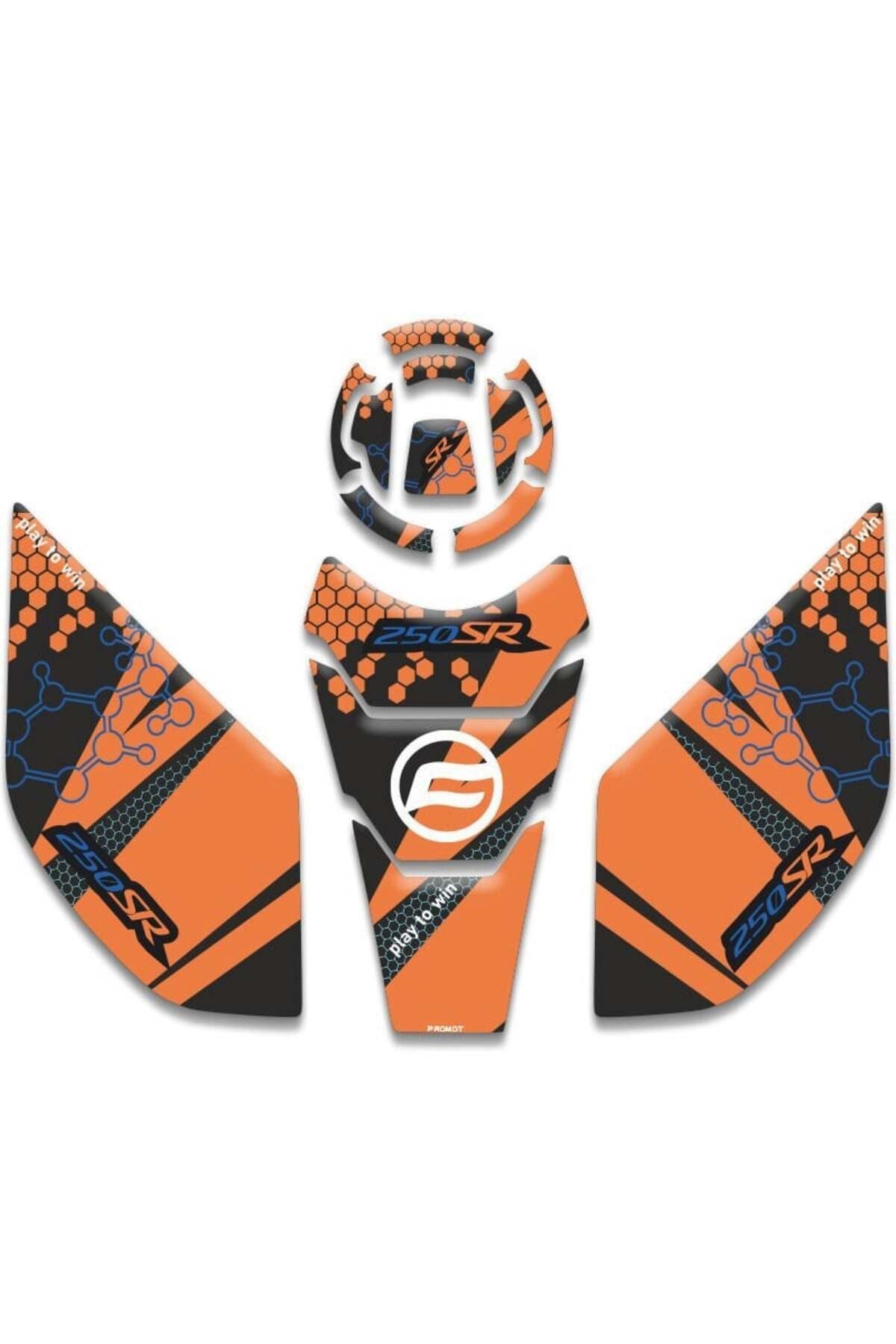 CF MOTO 250SR TANK PAD SET TURUNCU [ 2021-2026 ]