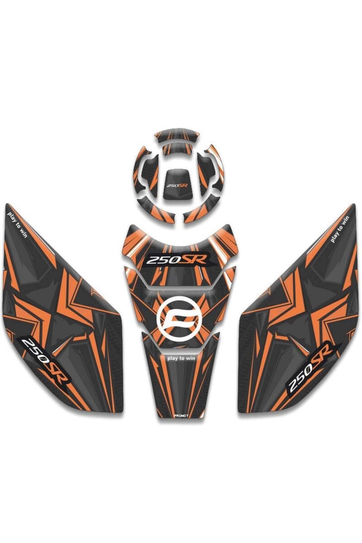 CF MOTO 250SR TANK PAD SET TURUNCU [ 2021-2026 ]