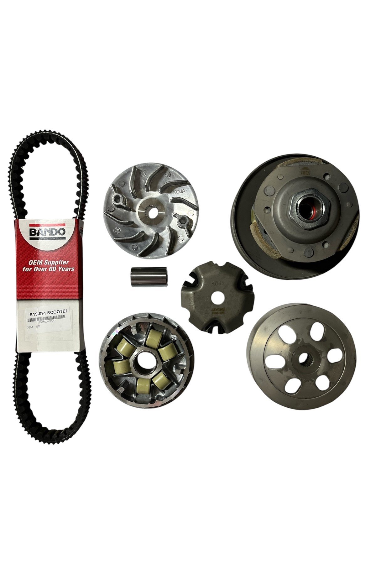 HONDA DİO ÖN VARYATÖR + ARKA DEBRİYAJ + BANDO SOĞUTUCULU KAYIŞ SET