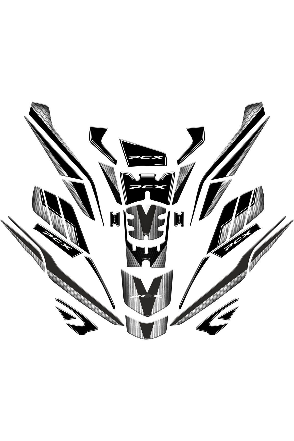 HONDA PCX 2025 - 2026 UYUMLU BEYAZ PETEK TANK PAD FULL SET 36 PARÇA