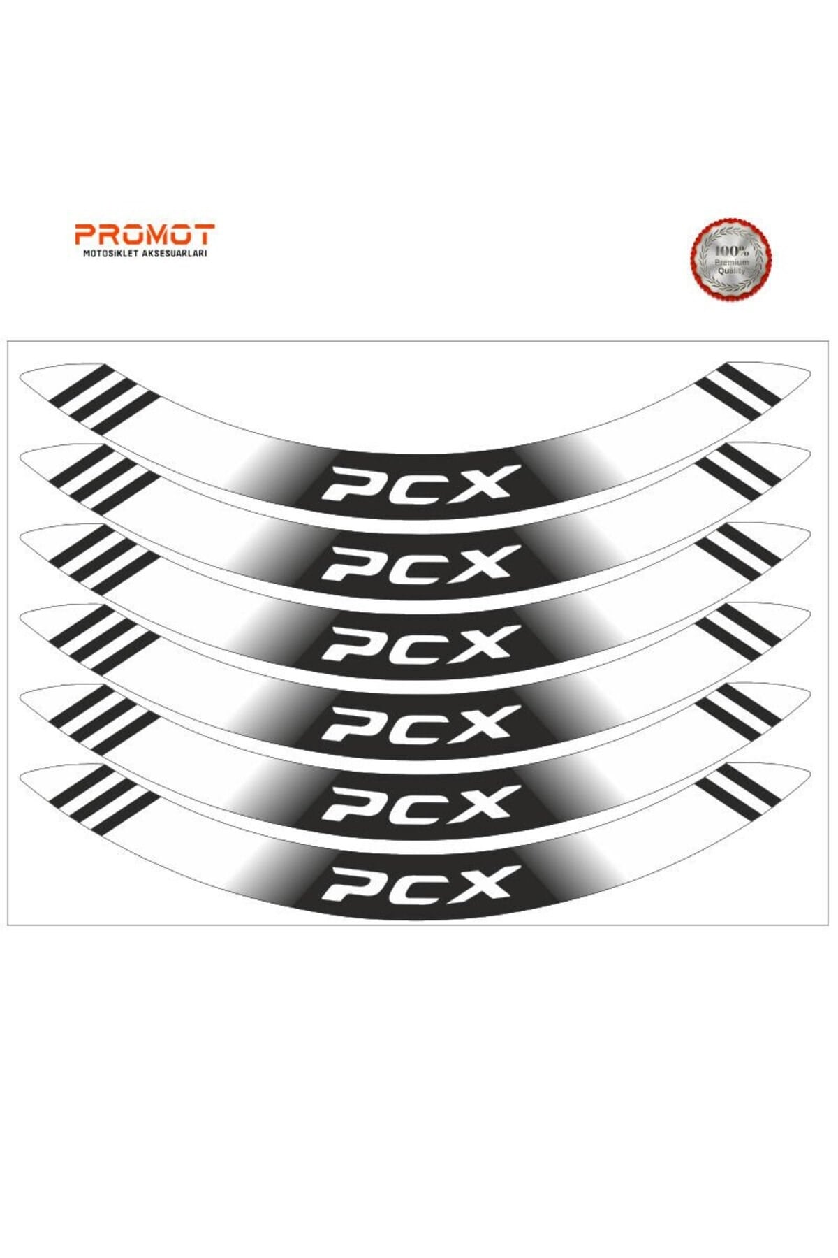 HONDA PCX JANT ŞERİDİ SİYAH - BEYAZ