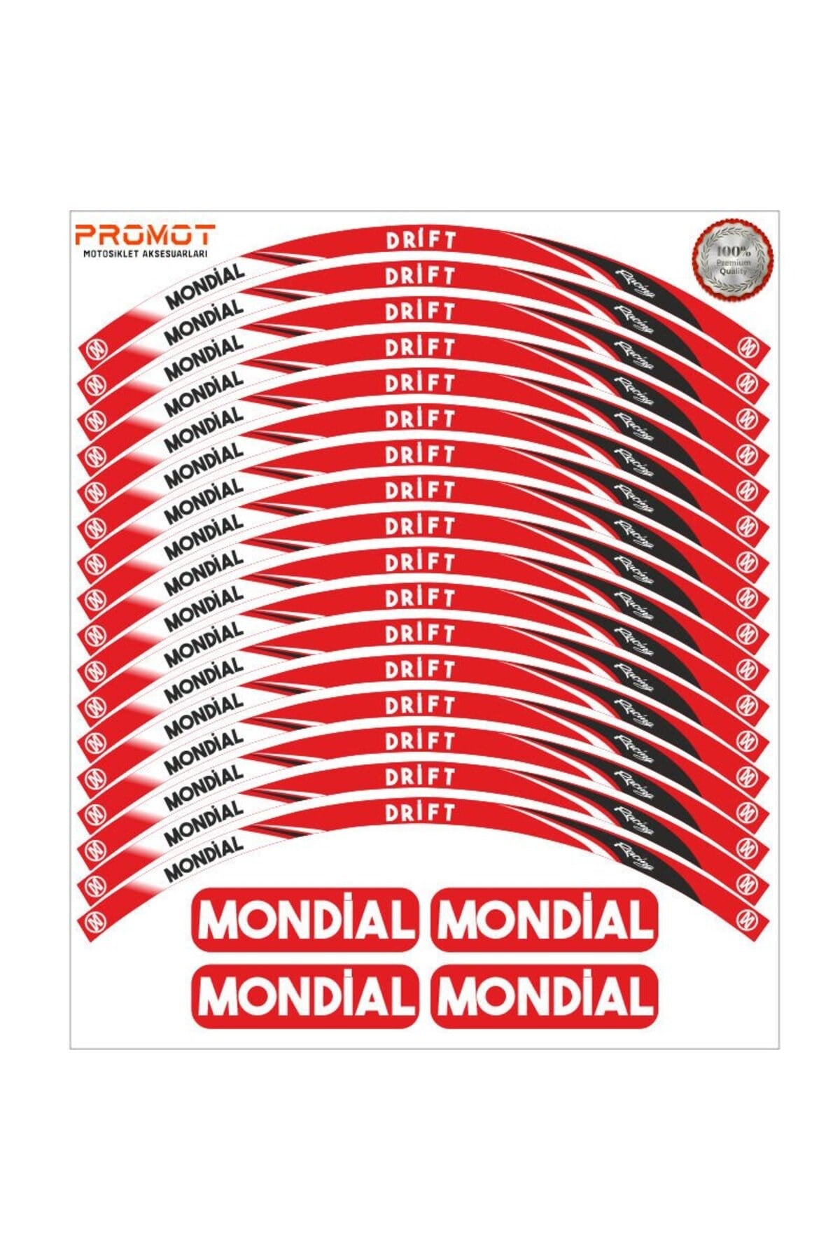 MONDİAL DRİFT L JANT ŞERİDİ KIRMIZI