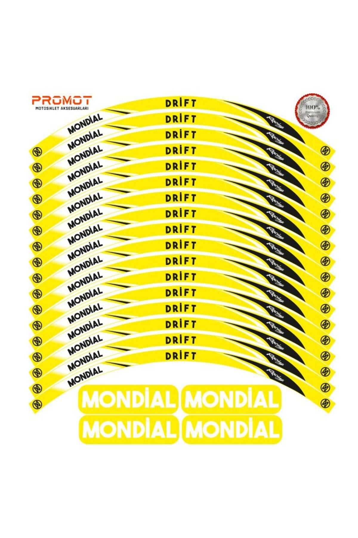 MONDİAL DRİFT L JANT ŞERİDİ SARI