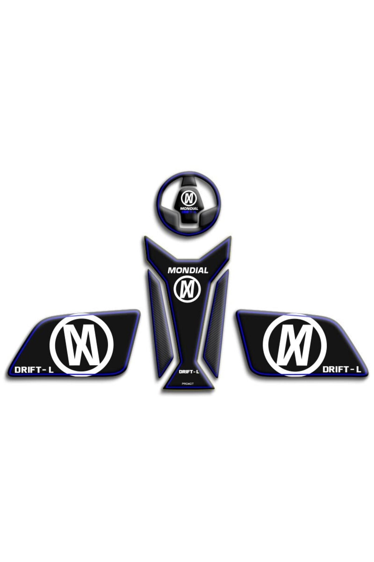 MONDİAL DRİFT L UYUMLU TANK PAD SET MAVİ KARBON