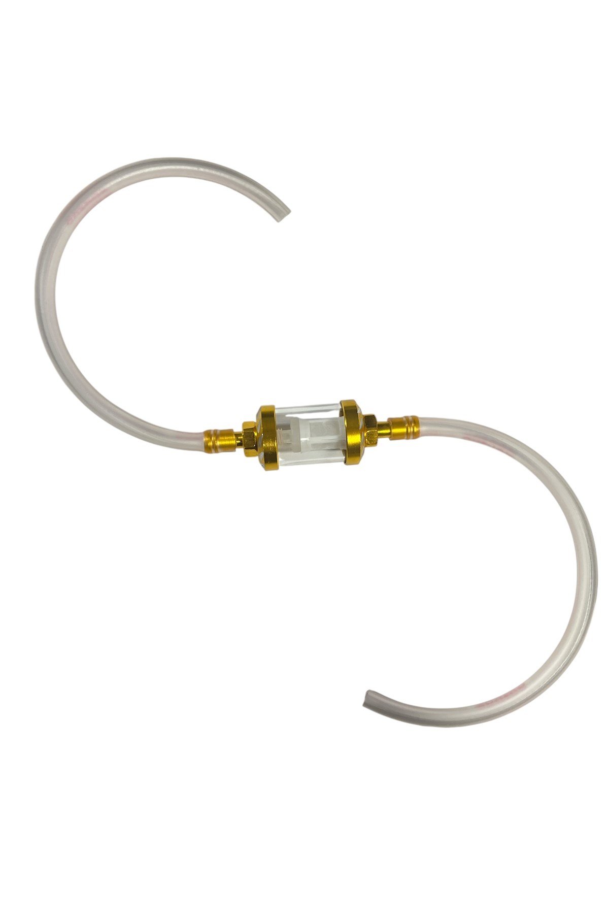MOTOSİKLET BENZİN FİLTRESİ MODİFİYE GOLD + BENZİN HORTUMU ŞEFFAF SET / HORTUM BOY 25+25 cm CG - CUB