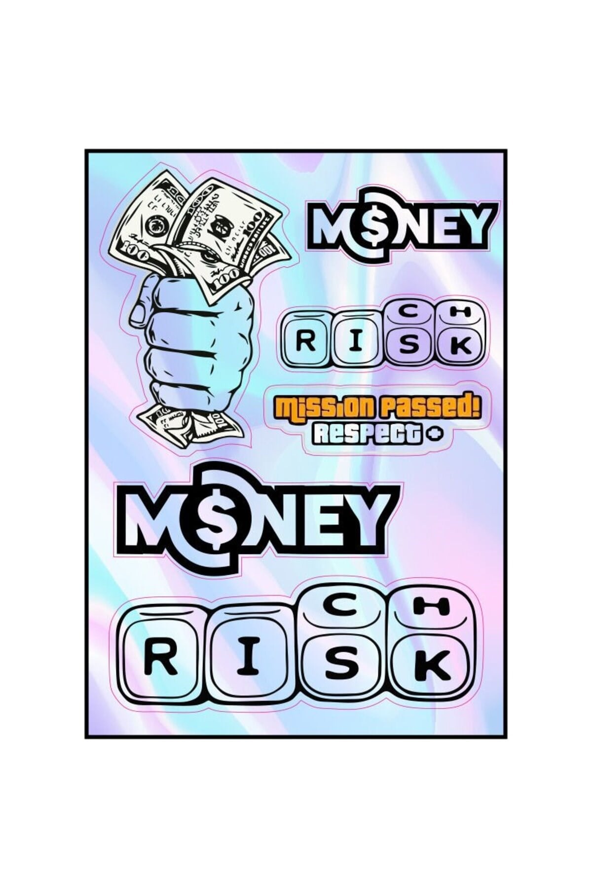 MOTOSİKLET MONEY HOLOGRAM ÇOKLU STİCKER