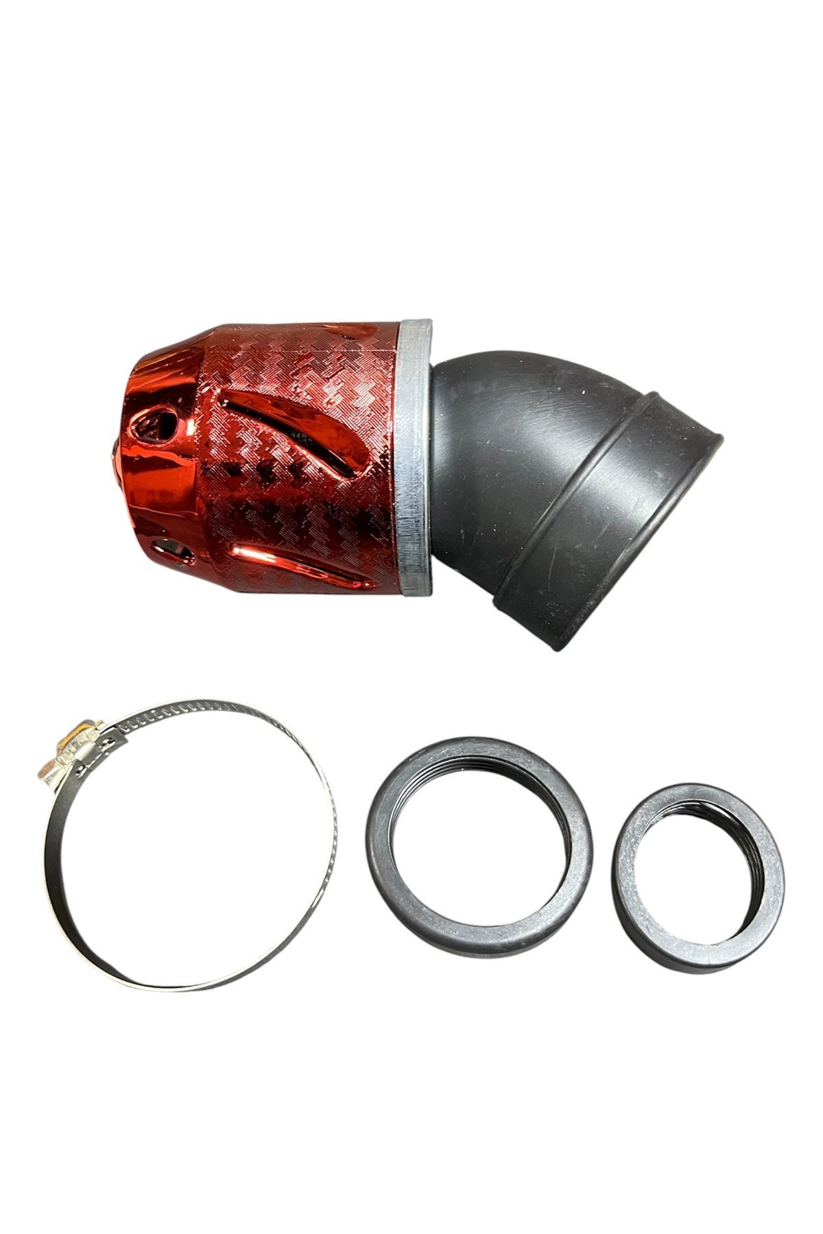 MOTOSİKLET PERFORMANSLI AÇIK HAVA FİLTRESİ MODİFİYE KIRMIZI 35/38/40/42/44/46/48 mm UNİVERSAL - SCOOTER - CG - CUB - RACİNG