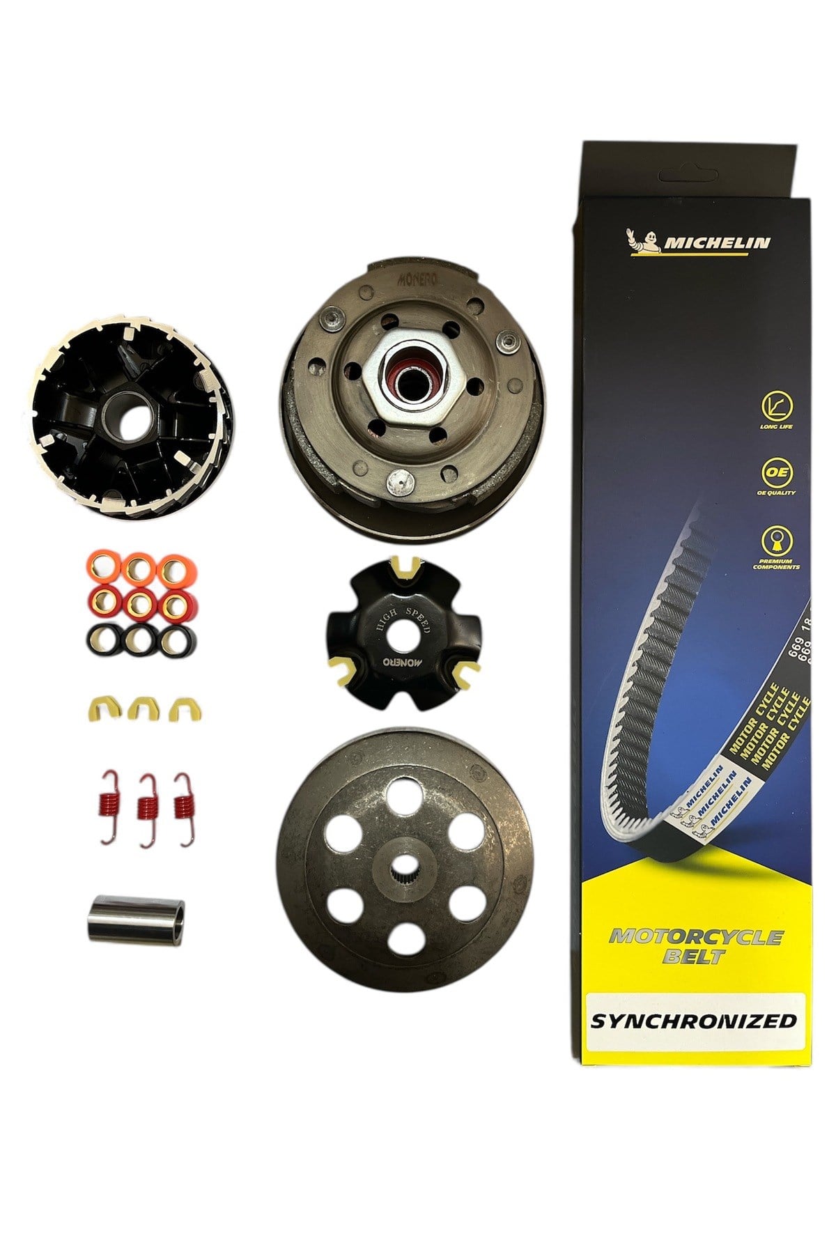 PERFORMANSLI SCOOTER 50 cc 80 cc ÖN VARYATÖR + ARKA DEBRİYAJ + MICHELlN KAYIŞ SET ( HIZ İÇİN ÖZEL )