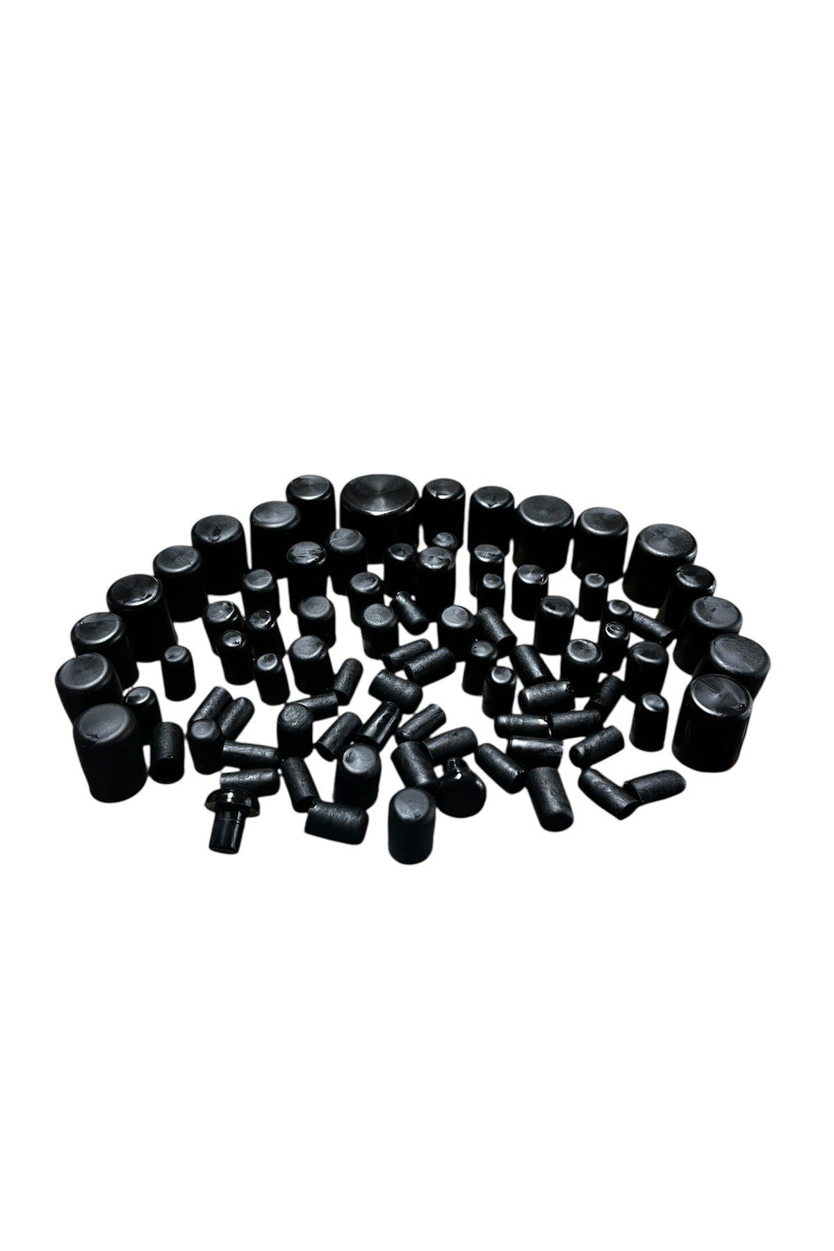 SİYAH MOTOSİKLET VİDA KAPAĞI SETİ - SİLİKON TAPA SETİ - 80 ADET - UNİVERSAL - CG - CUB - DRİFT