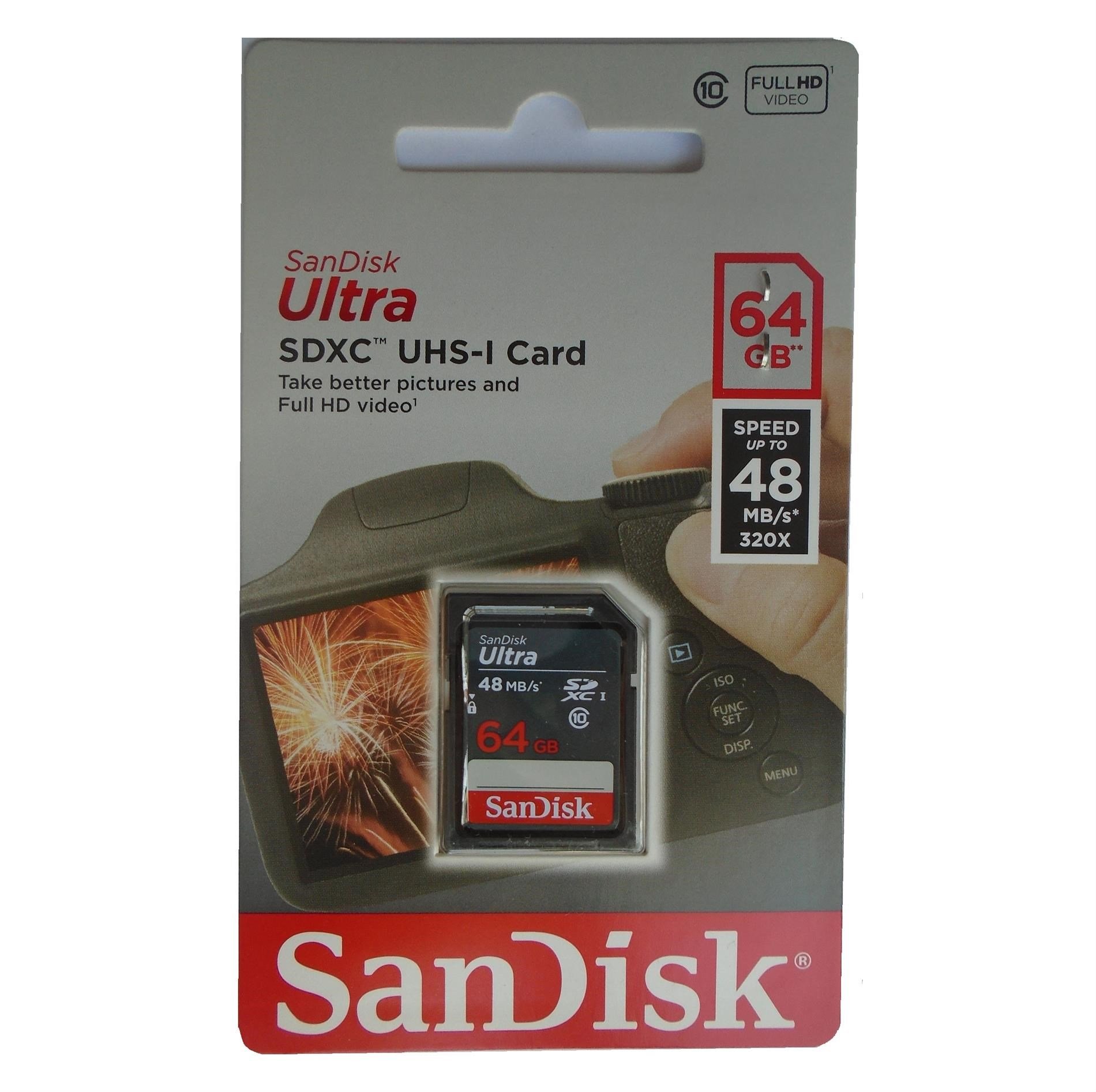SANDİSK 64 GB Class 10 HD Hafıza Kartı