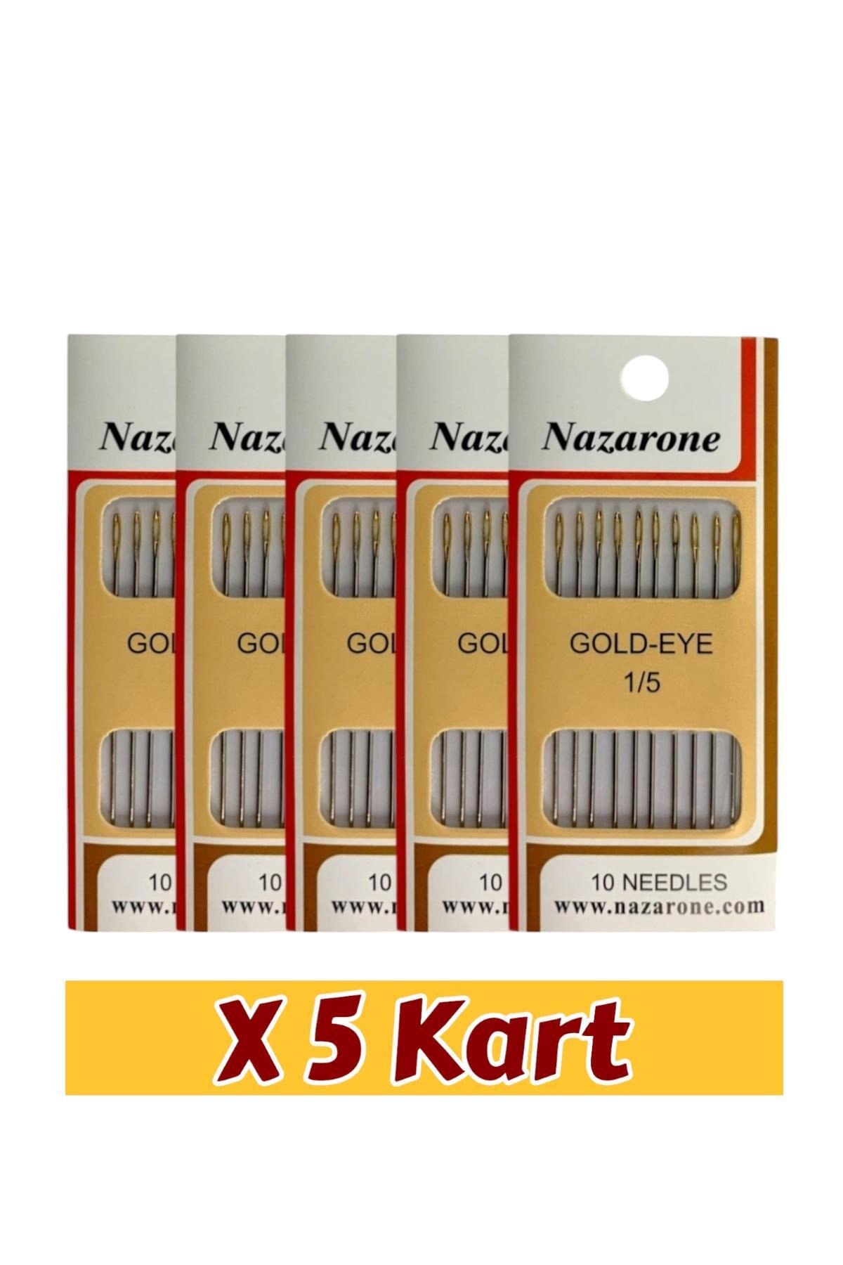 DİKİŞ İĞNE NO:1/5 ALTIN 5 KART(50 ADET İĞNE)