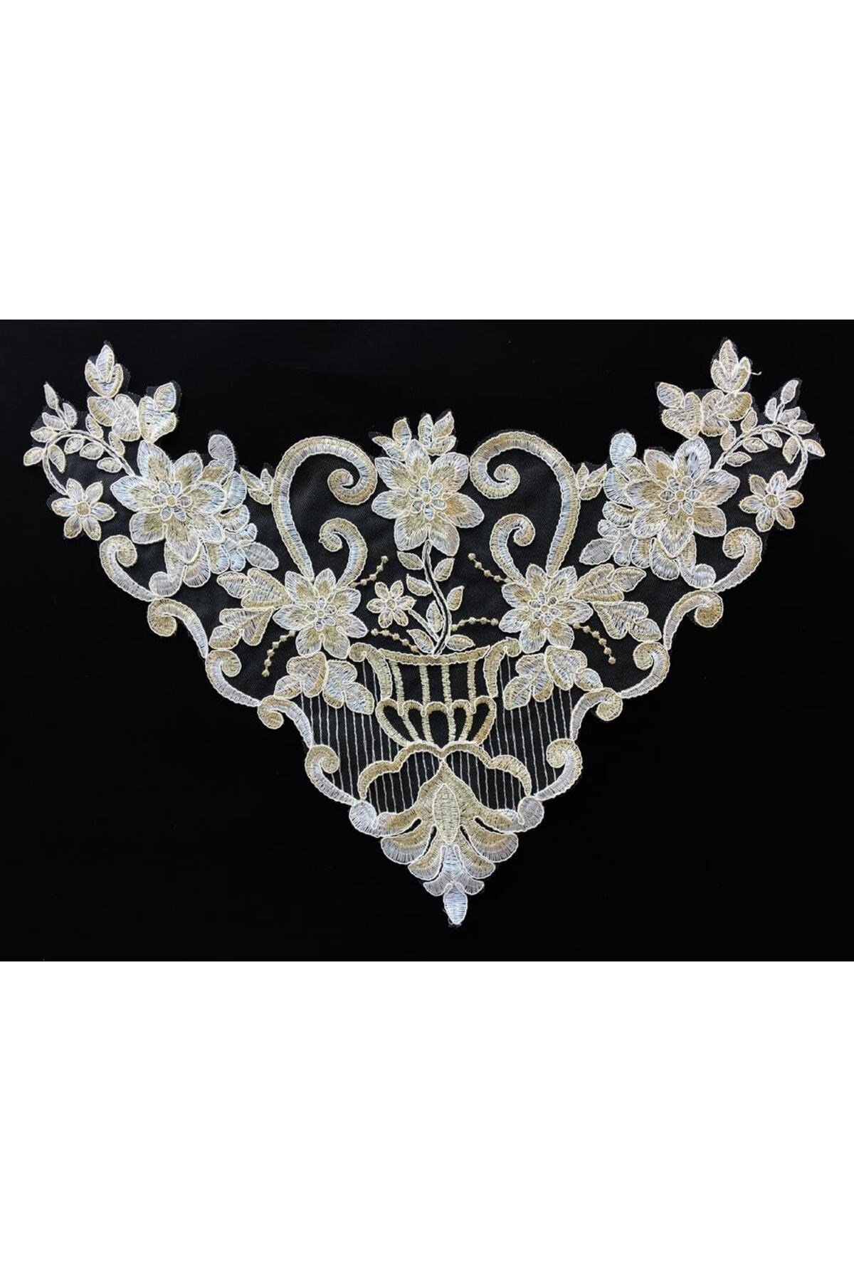 Fransız Motif Fd405 6ad/pkt-krem-altın