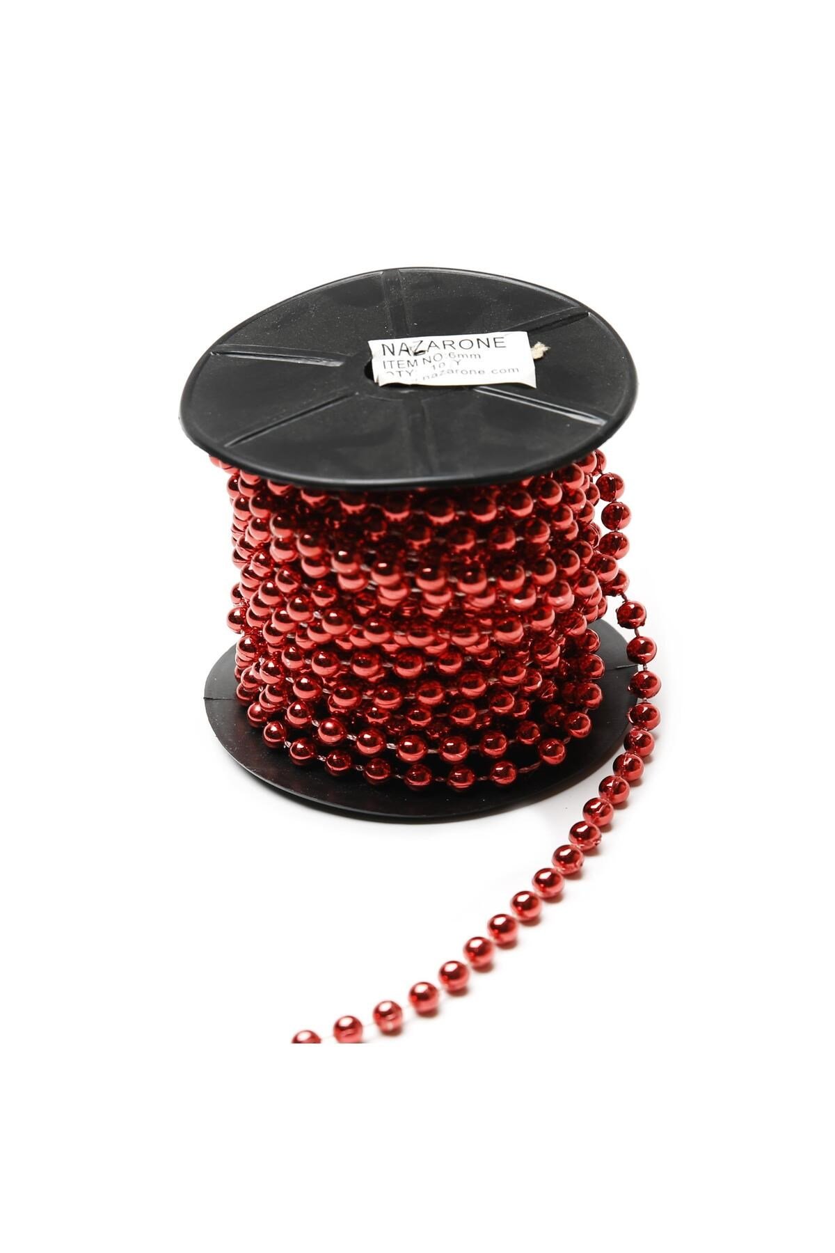 Makara Inci Yuvarlak Metalik 6mm-8mt-kırmızı