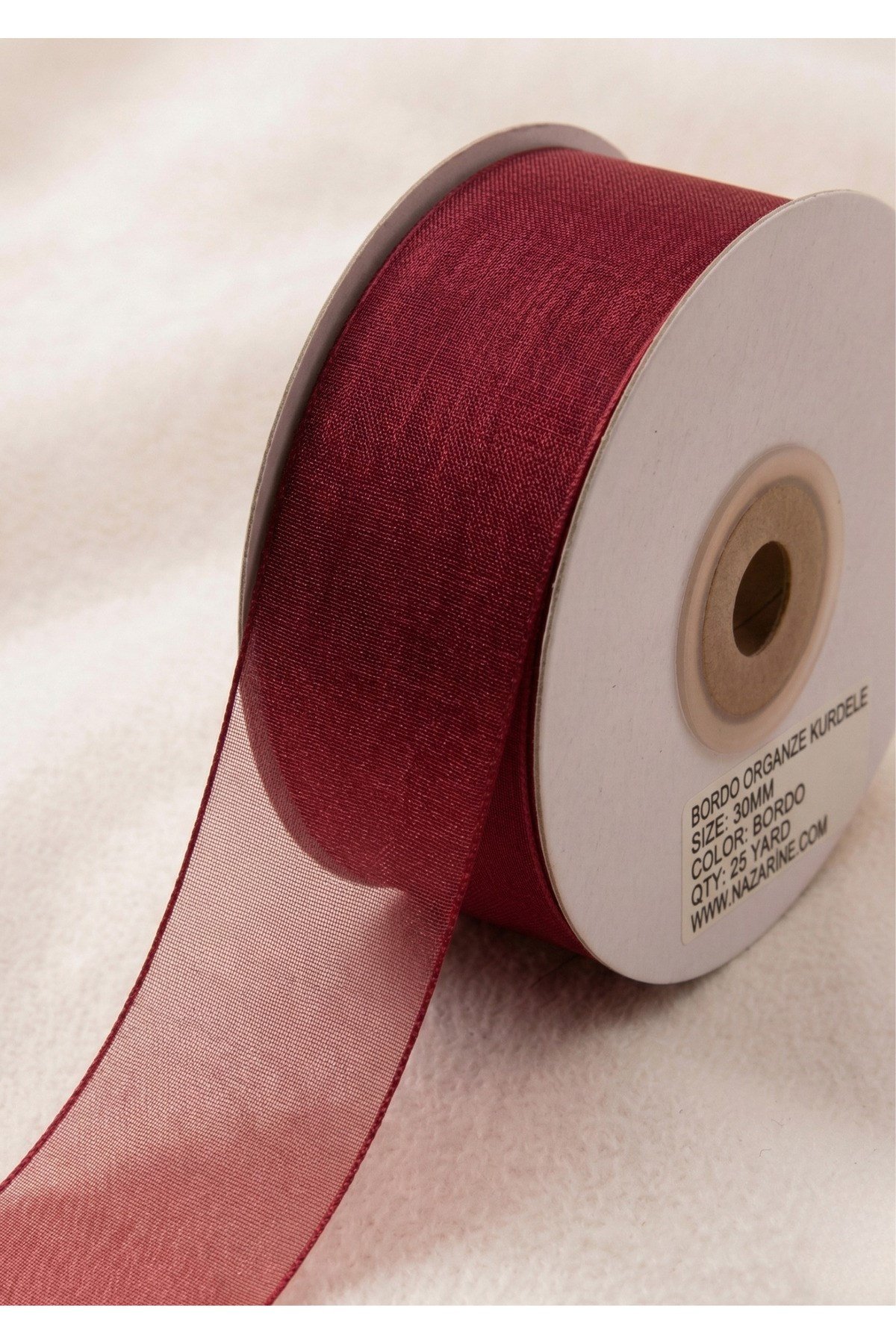 Organze Kurdele 3cm-23mt-bordo(1007)
