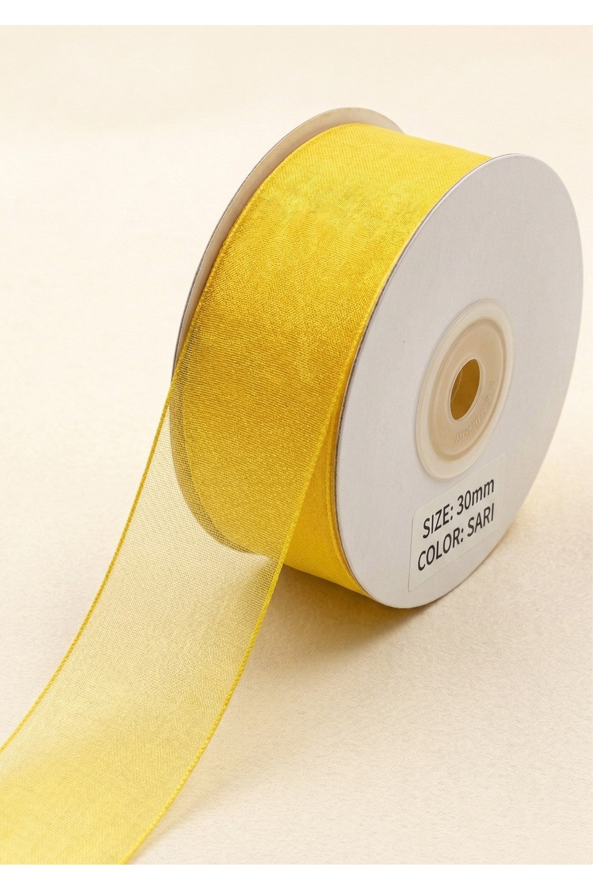 Organze Kurdele 3cm-23mt-sarı(412)
