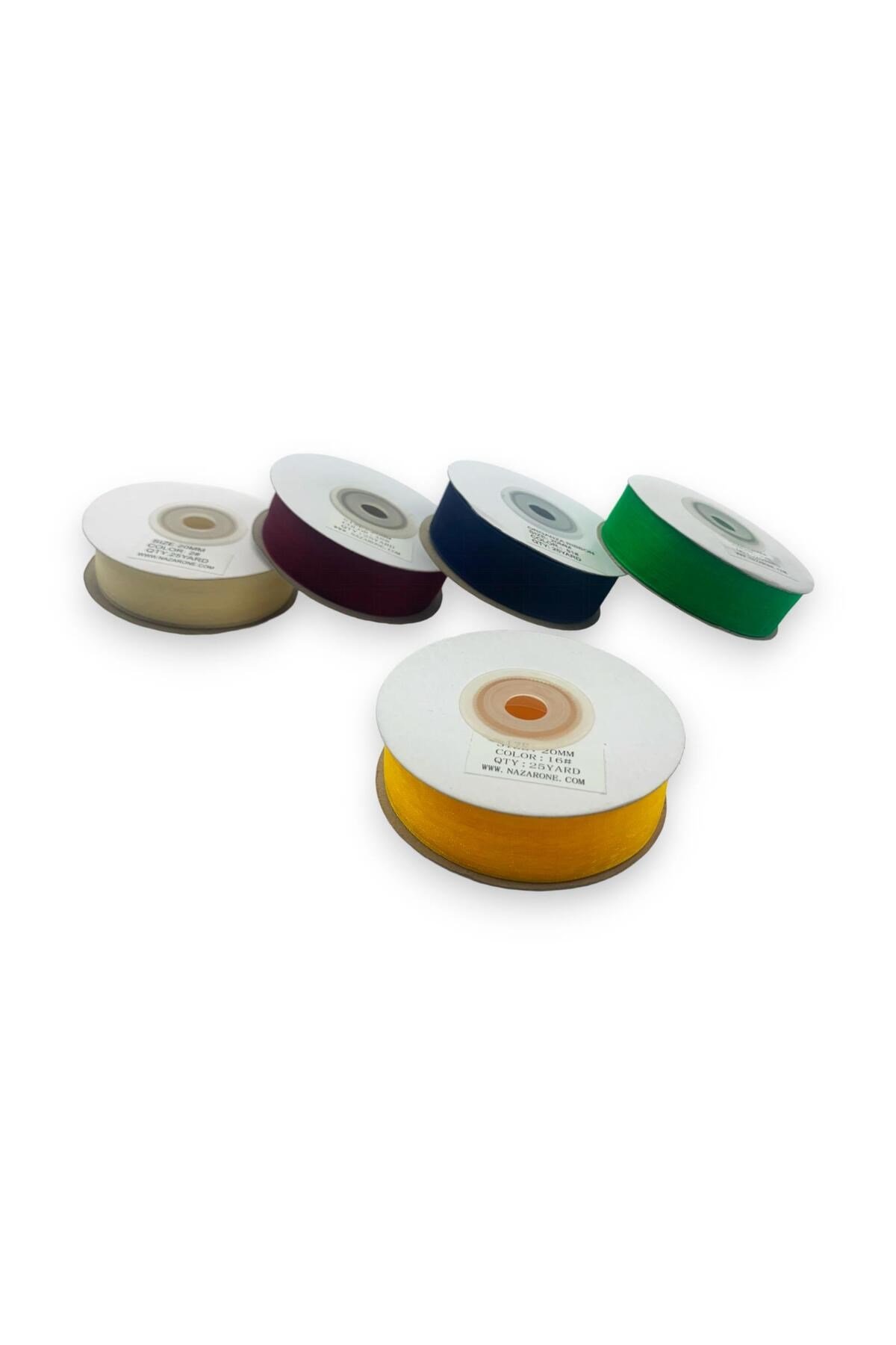 ORGANZE KURDELE SETİ 2CM/23MT 5 ADET (SET 2)