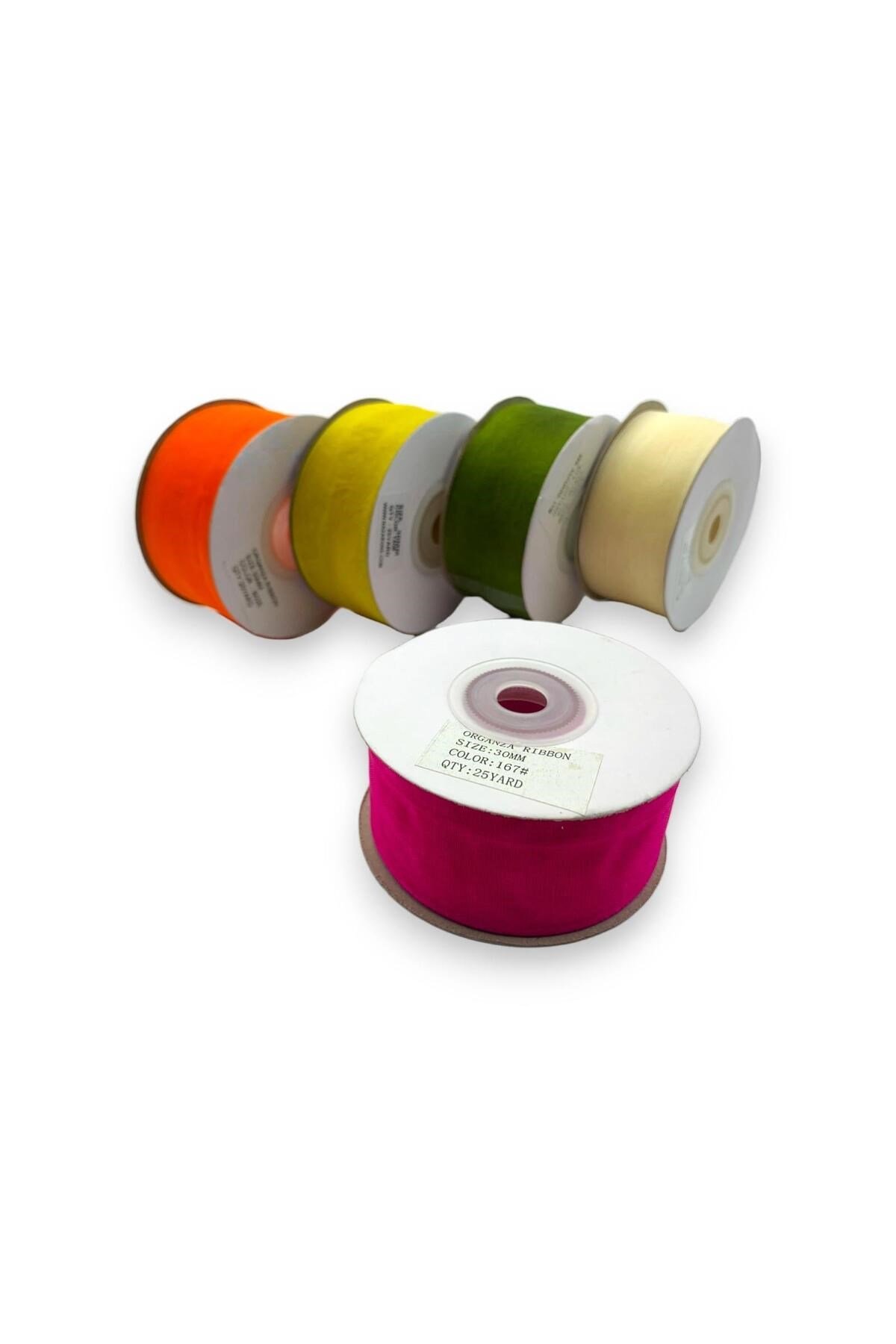 Organze Kurdele Seti 3cm/23mt 5 Adet (SET 2)