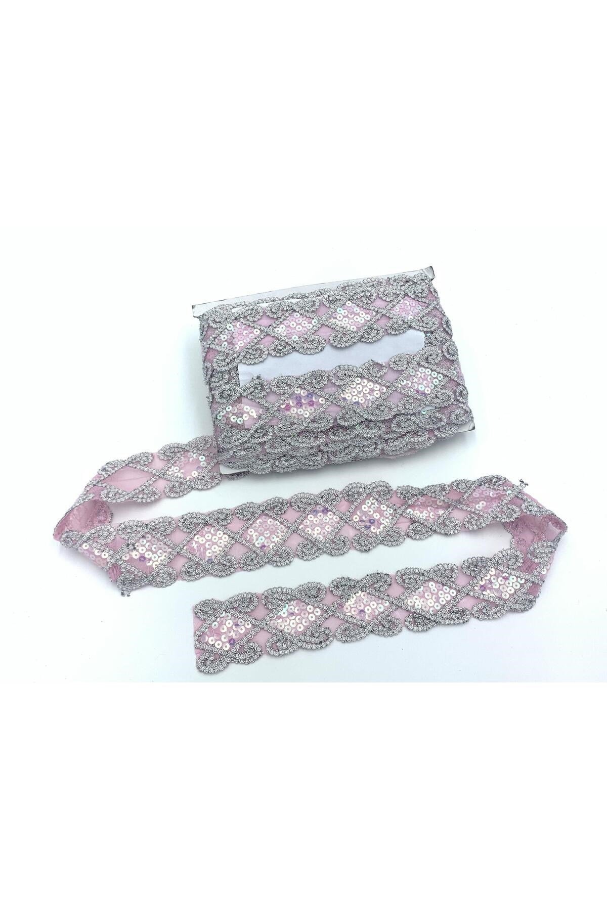 Organze Pul Dantel 3545(951) 13,5mt-pembe