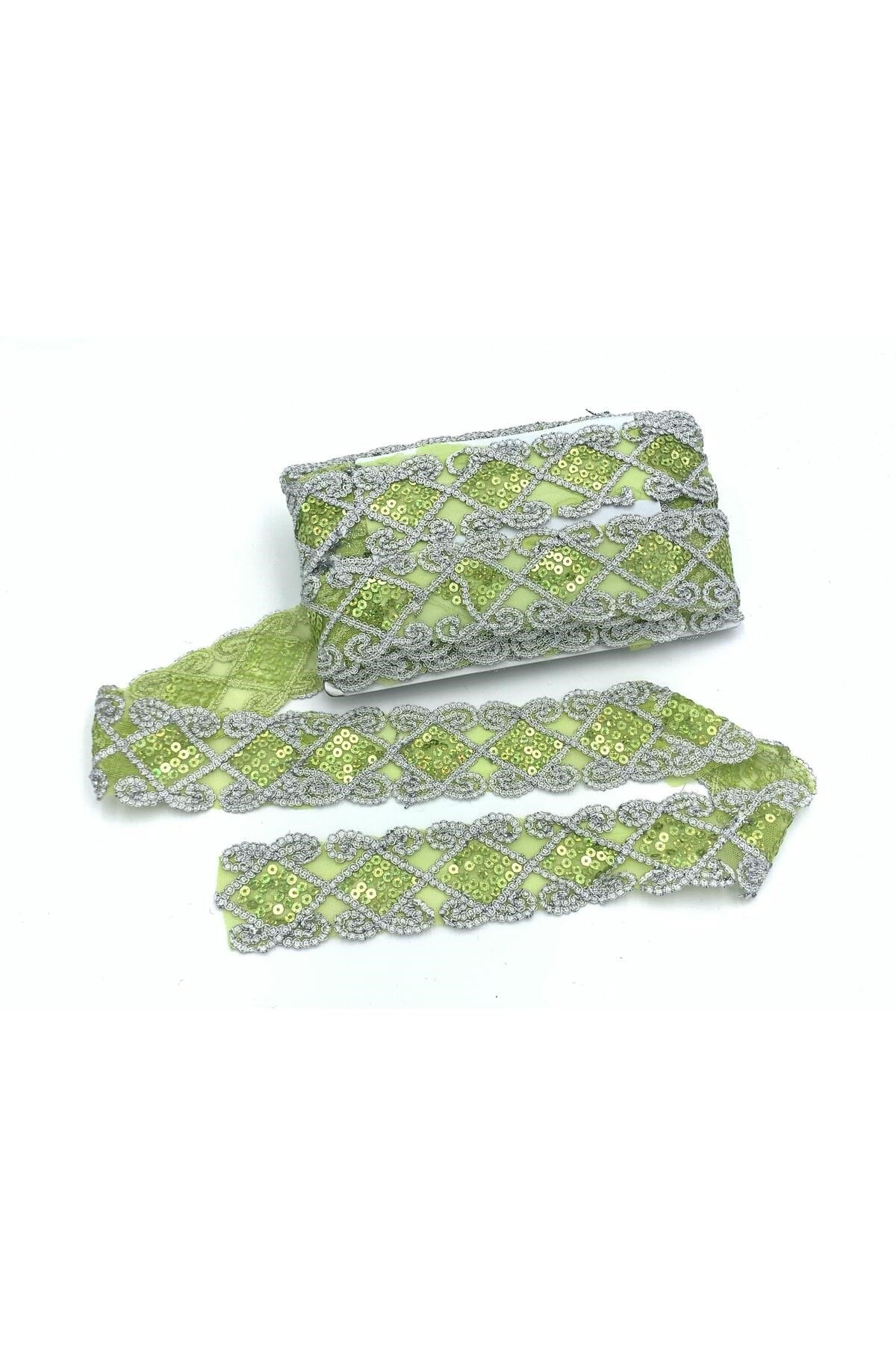 Organze Pul Dantel 3545(951) 13,5mt-yeşil
