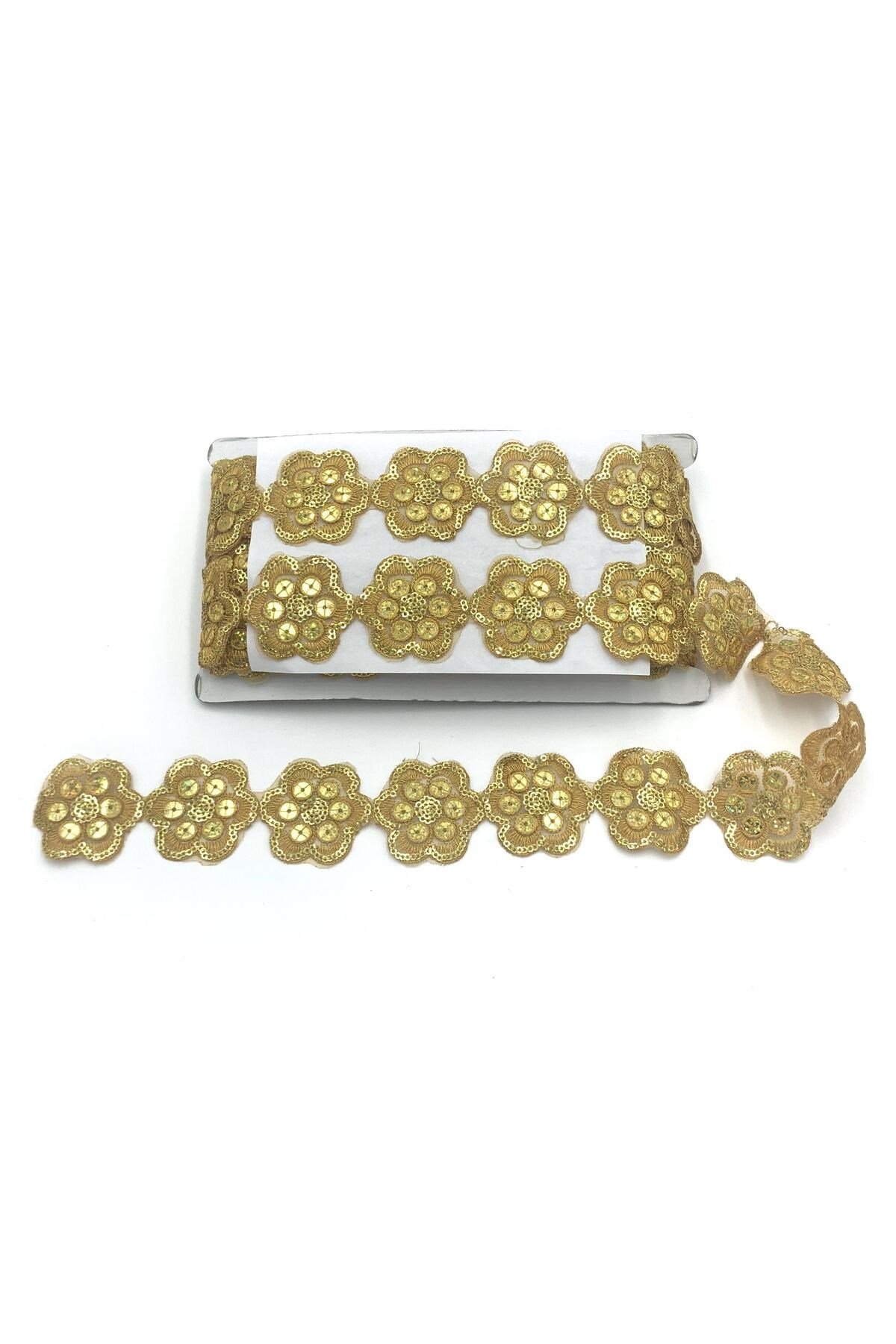 Organze Pul Dantel 4007 13,5mt-altın