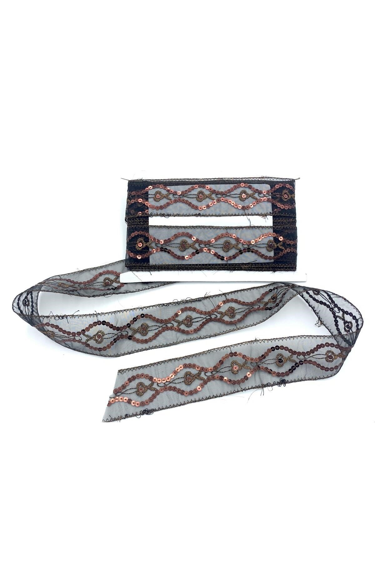 Organze Pul Dantel 638 13,5mt-kahverengi