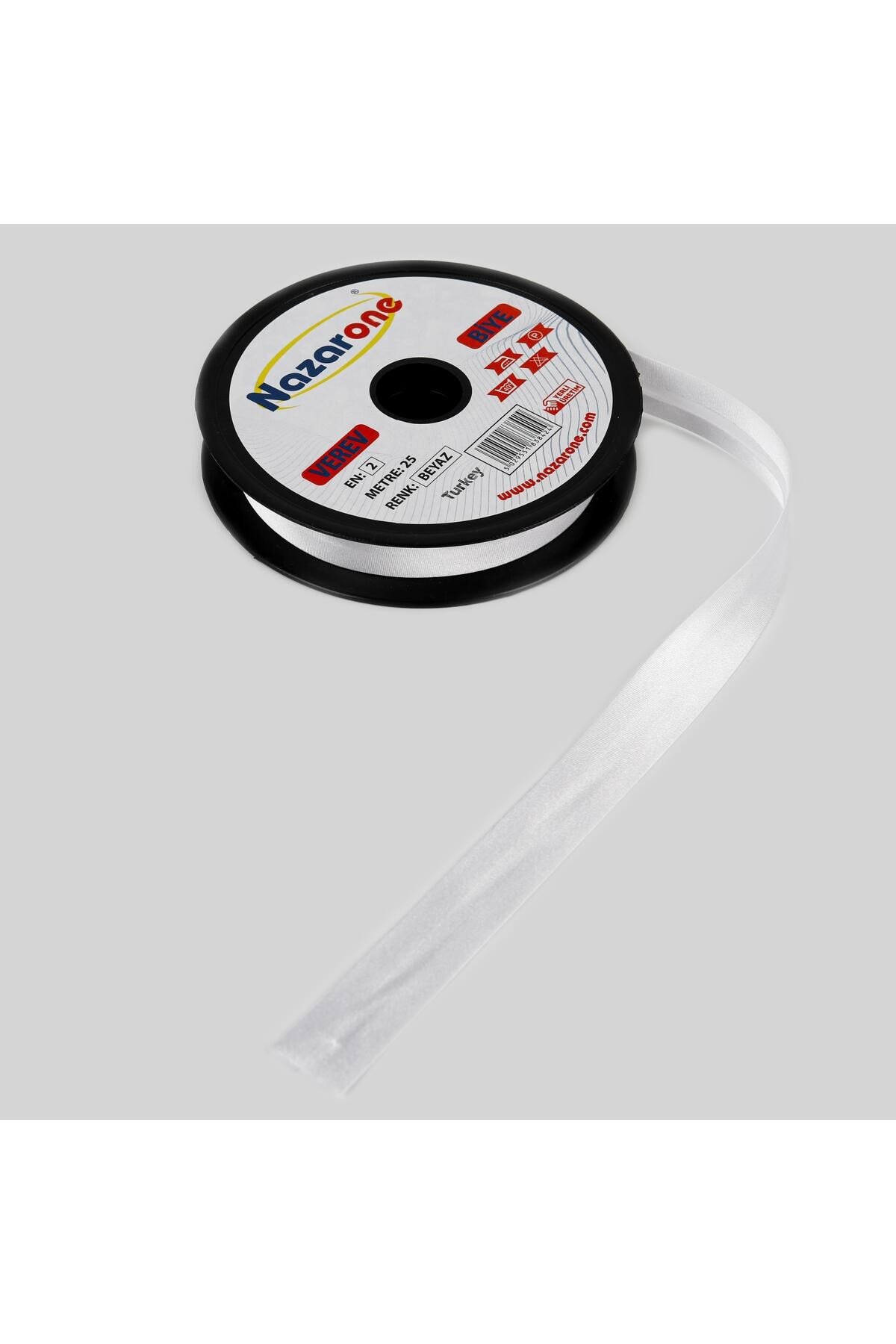 Saten Biye 2cm- 25mt- Beyaz