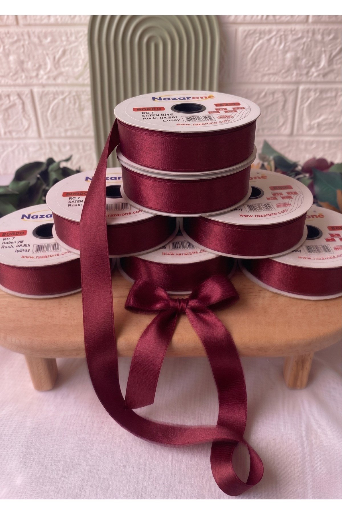 Saten Biye 2cm- 25mt-bordo