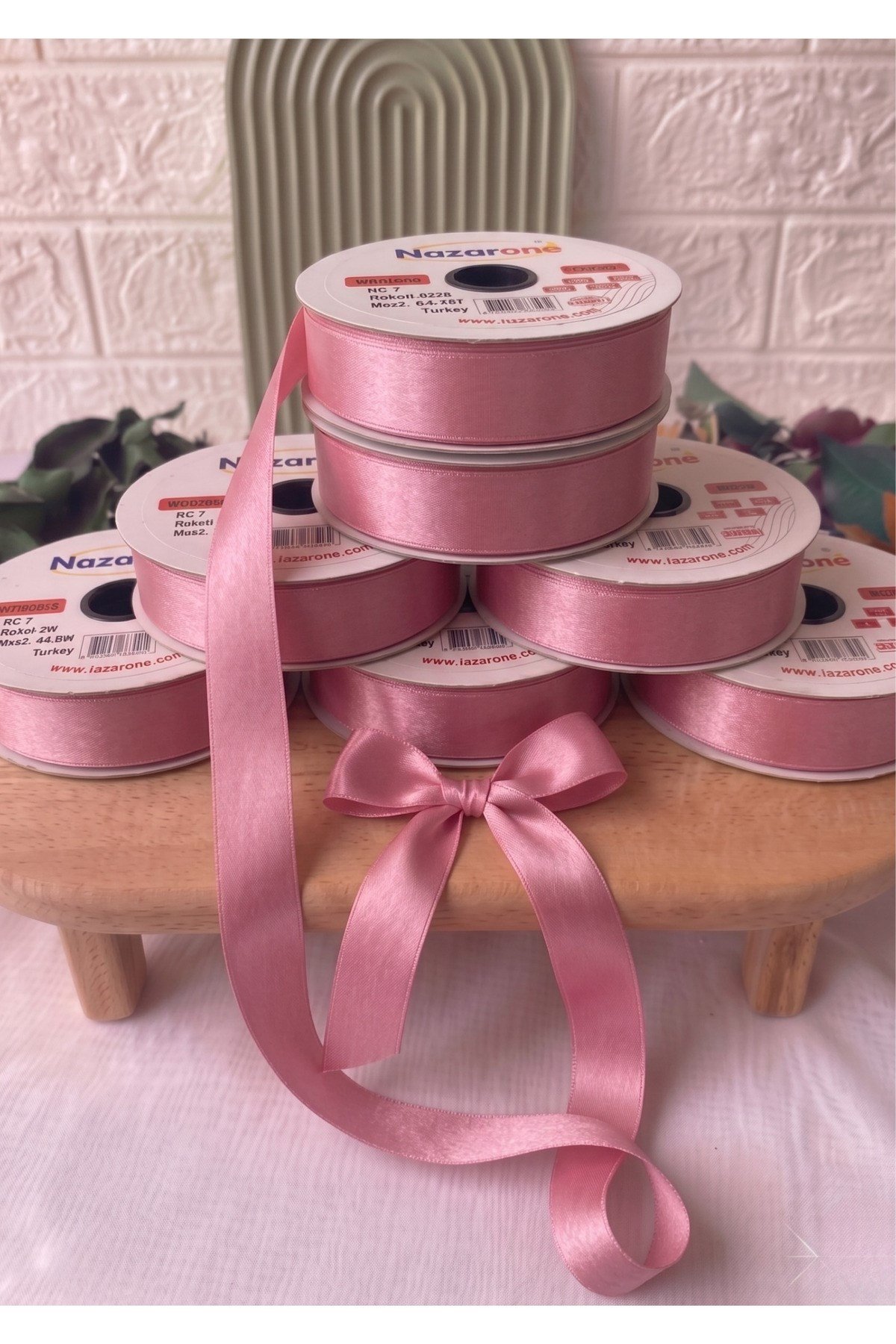 Saten Biye 2cm- 25mt- Pembe
