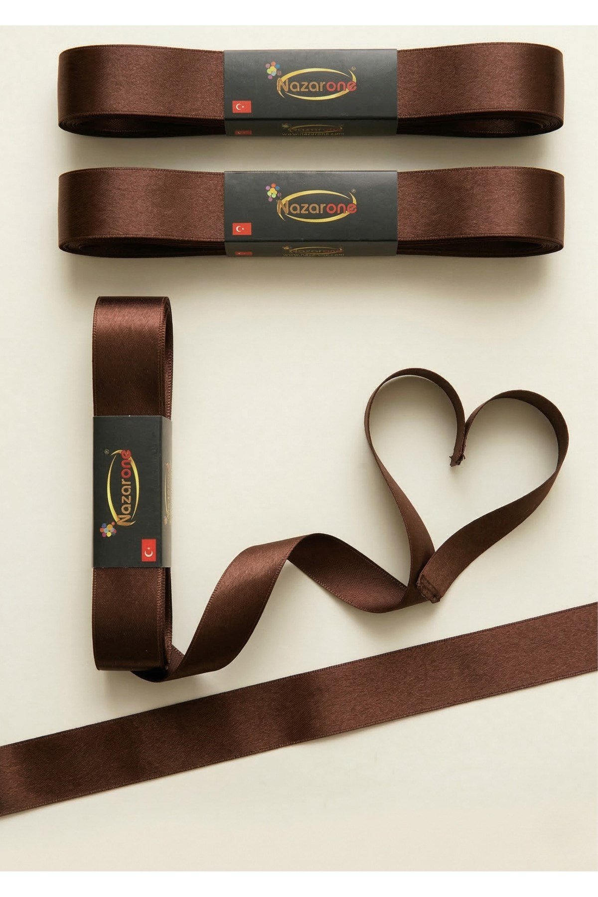 Saten Kurdele 1cm-10mt-kahverengi(208)