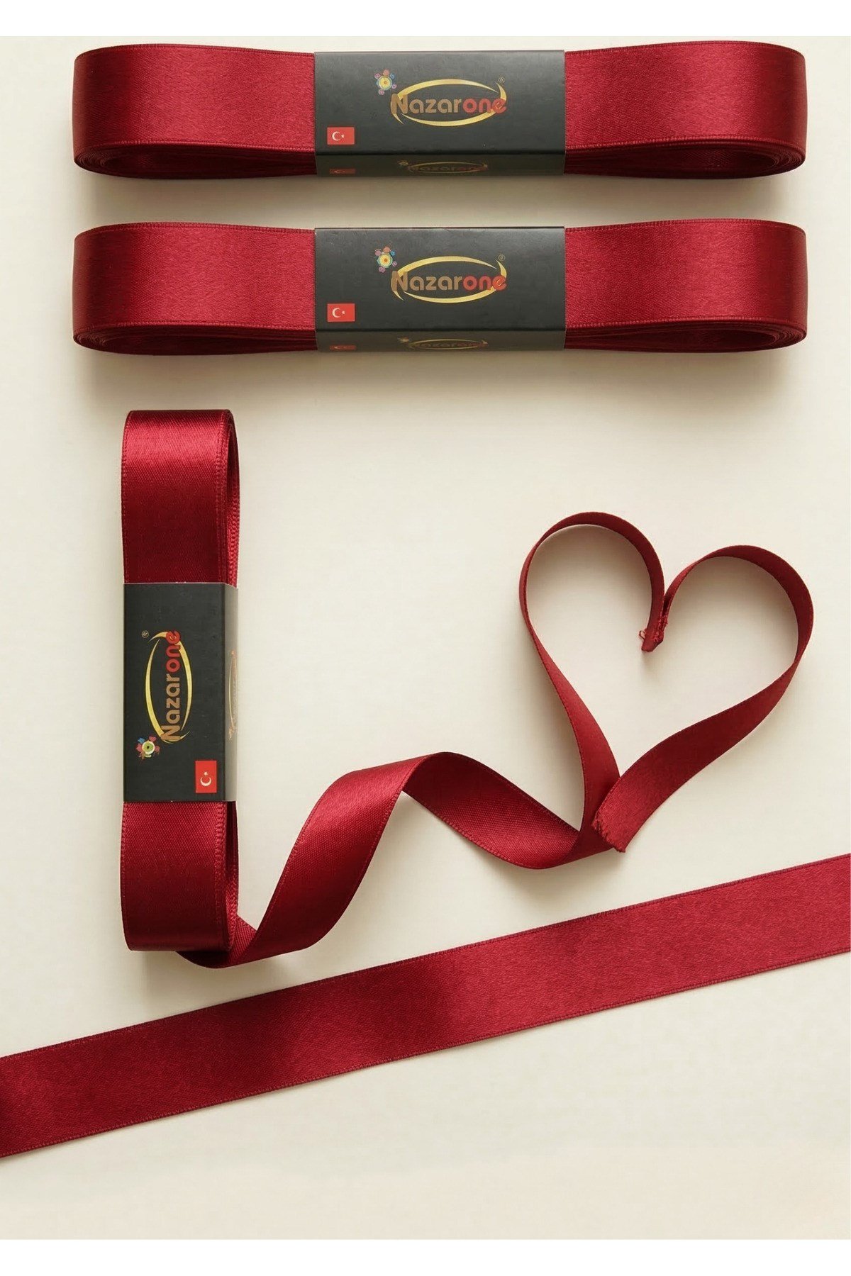 Saten Kurdele 1cm-10mt-kırmızı(1102)