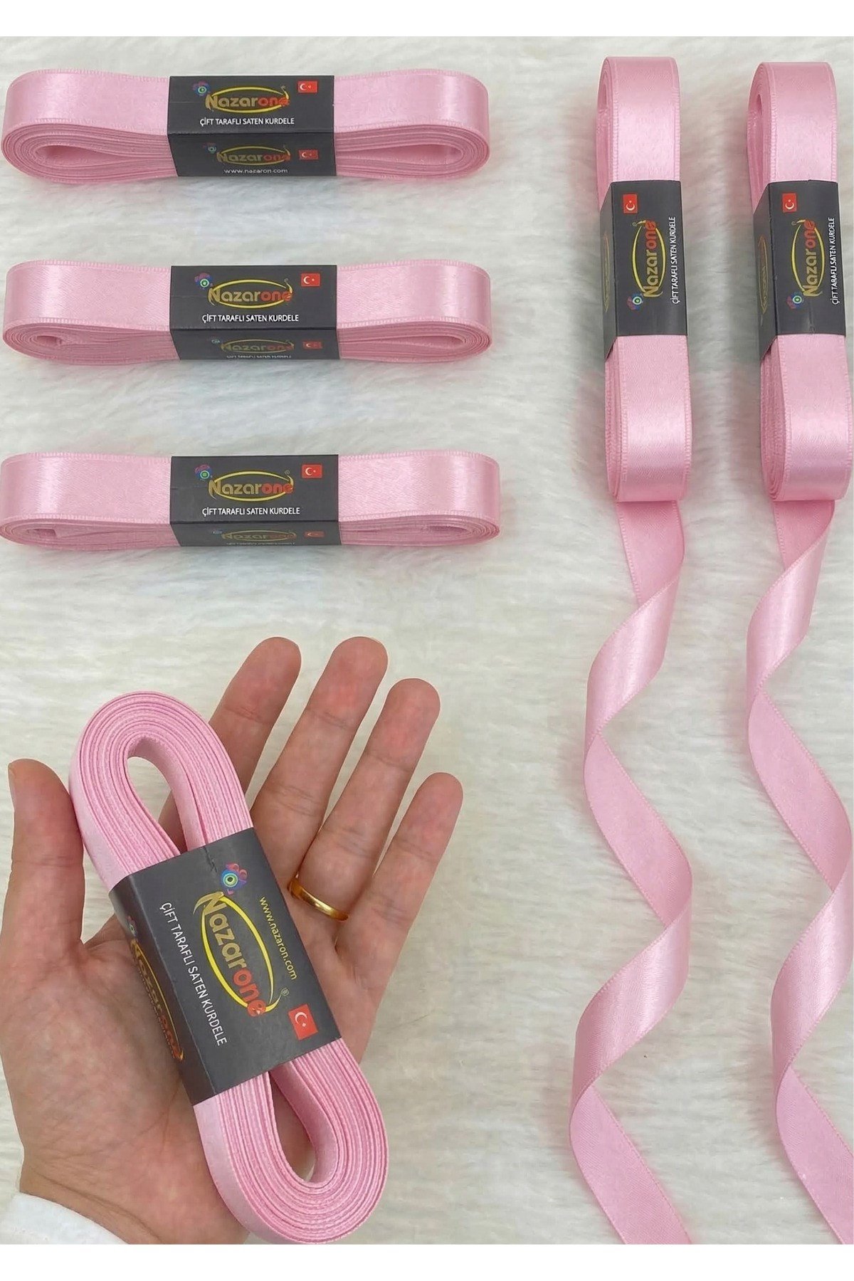 Saten Kurdele 2cm-10mt-pembe(503)