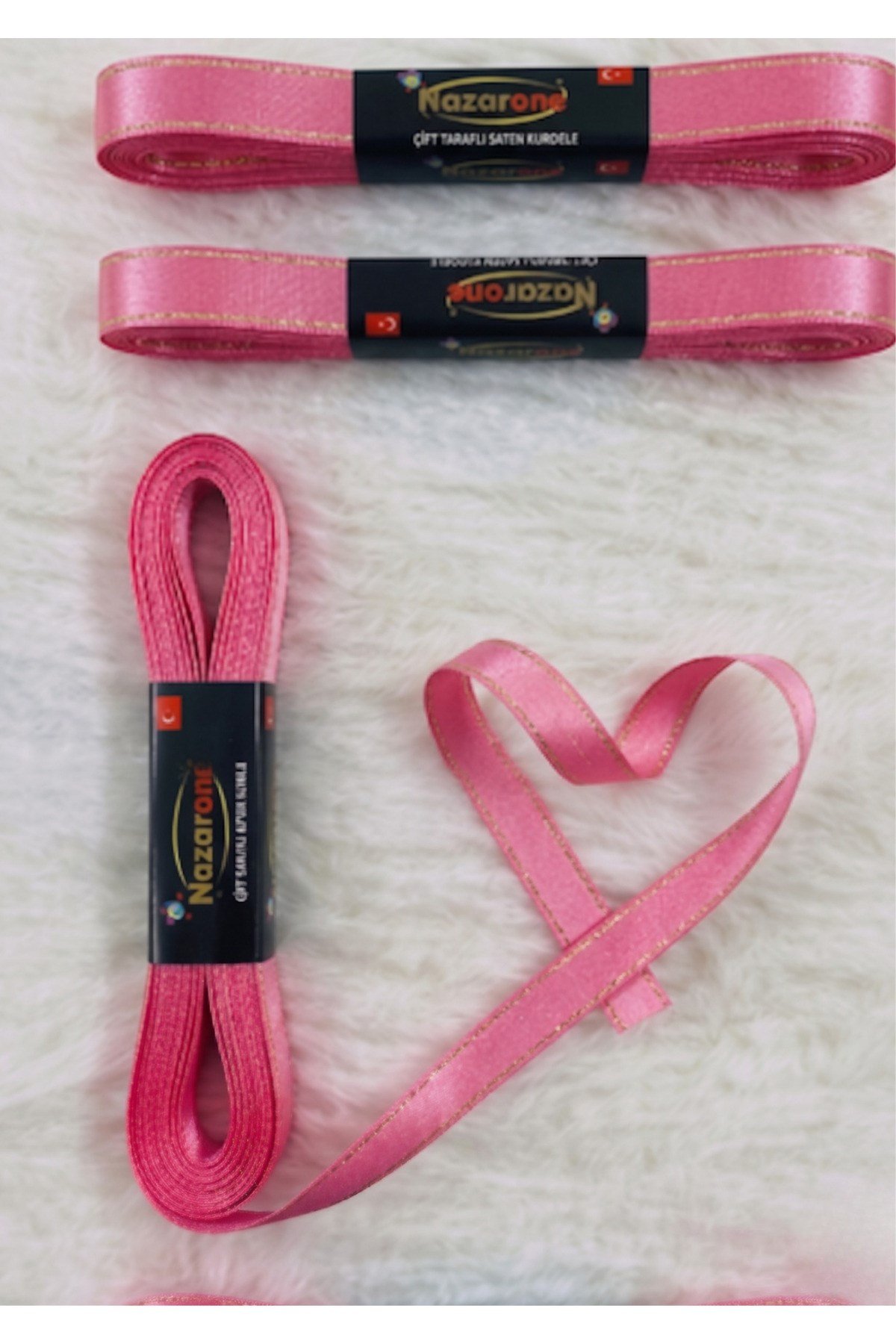 Saten Simli Kurdele 1cm-10mt-pembe(503)