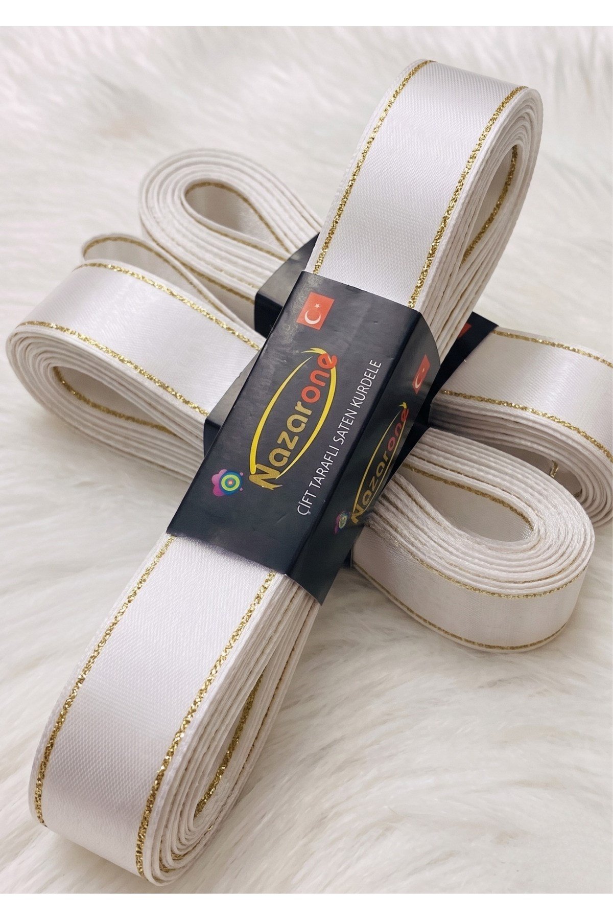 Saten Simli Kurdele 2cm-10mt-beyaz(101)