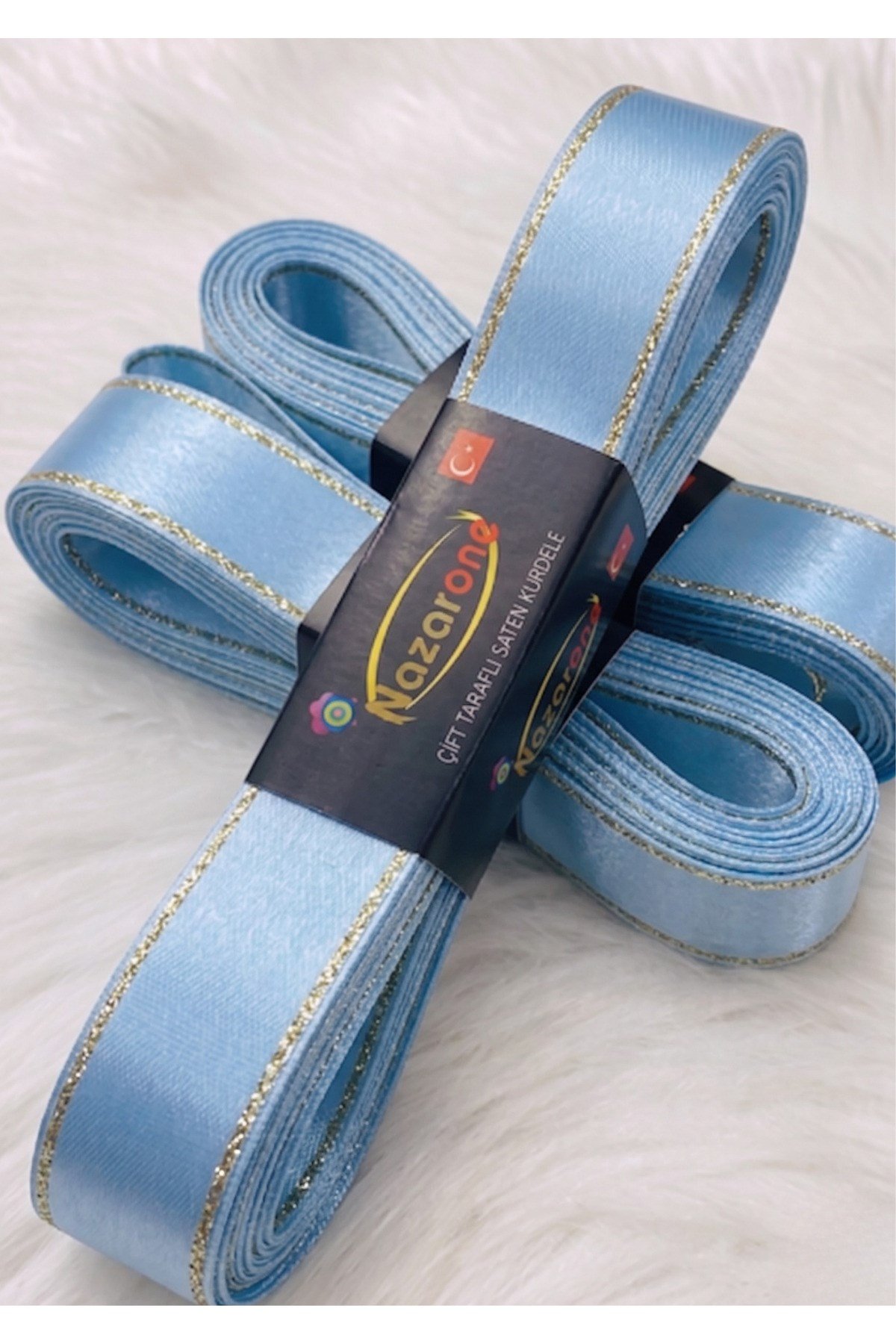 Saten Simli Kurdele 2cm-10mt-mavi(1206)