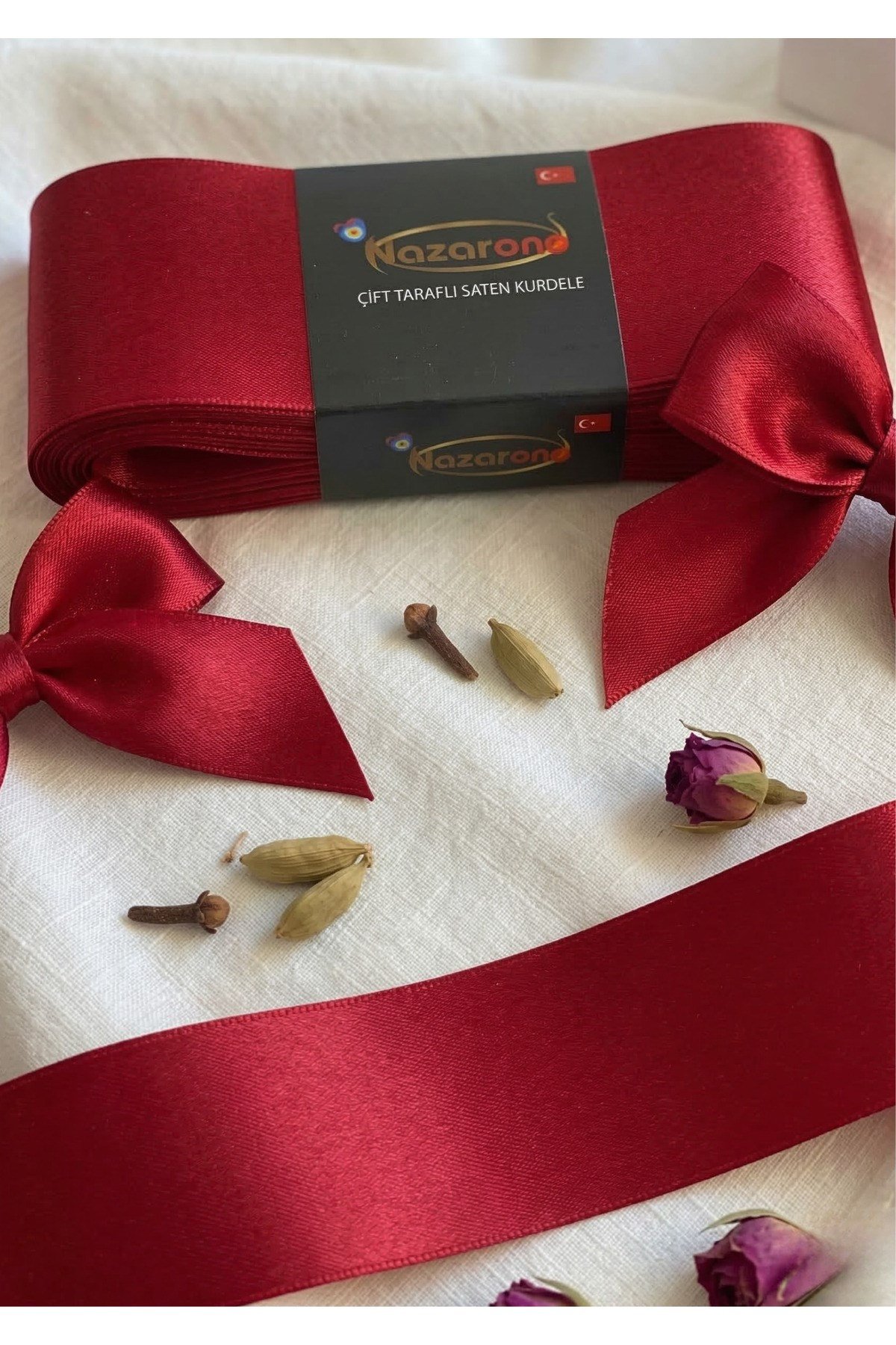Saten Simli Kurdele 6cm-10mt-kırmızı(1102)