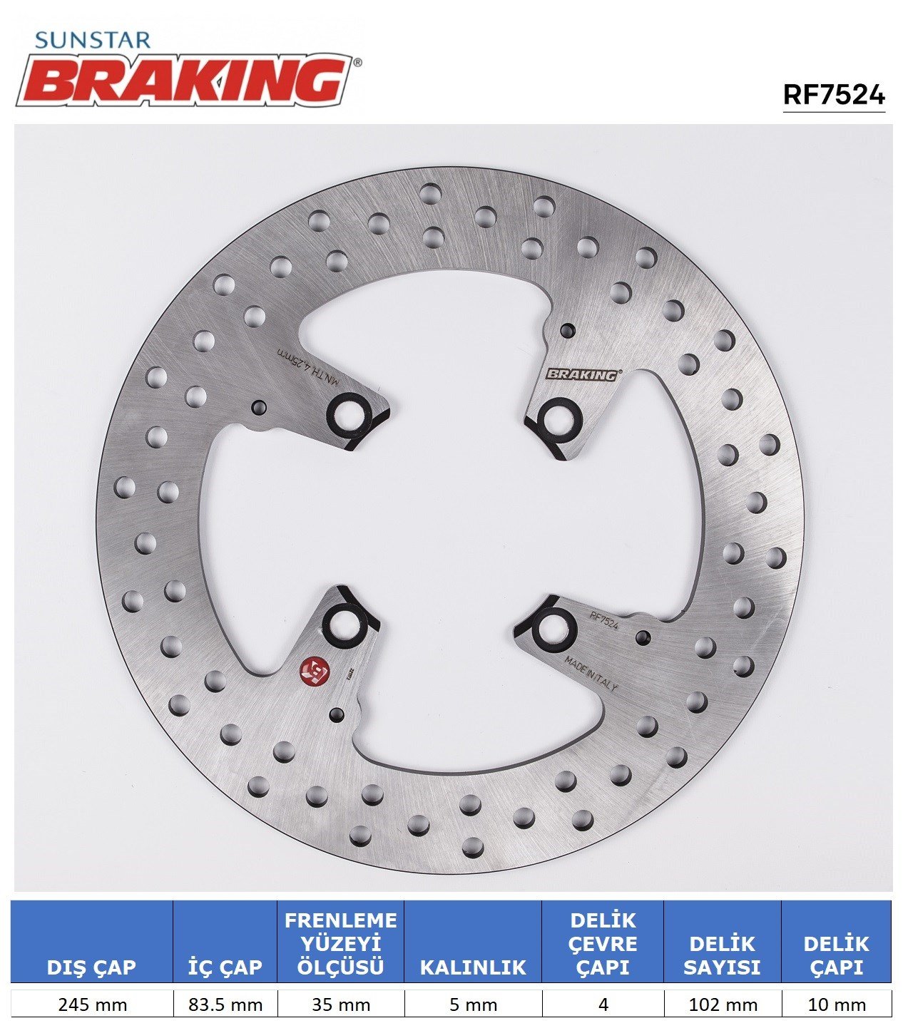 BRAKING DUCATI YUVARLAK ARKA FREN DİSKİ